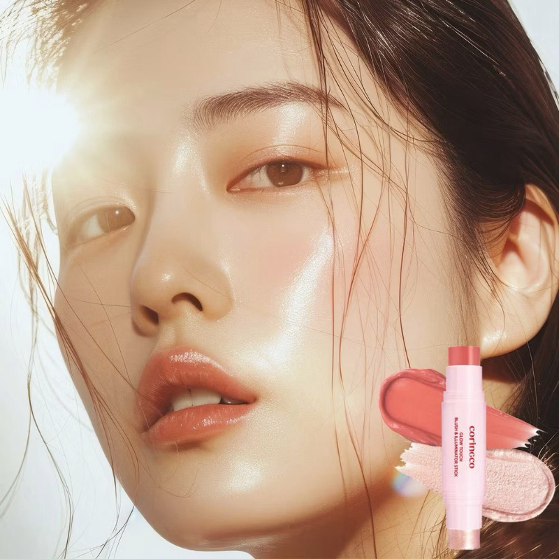 韓國 Coringco Glow Touch 腮紅高光雙頭棒 ( 3合1 胭脂×高光×潤唇膏 ) Sunkissed 日曬蜜橙