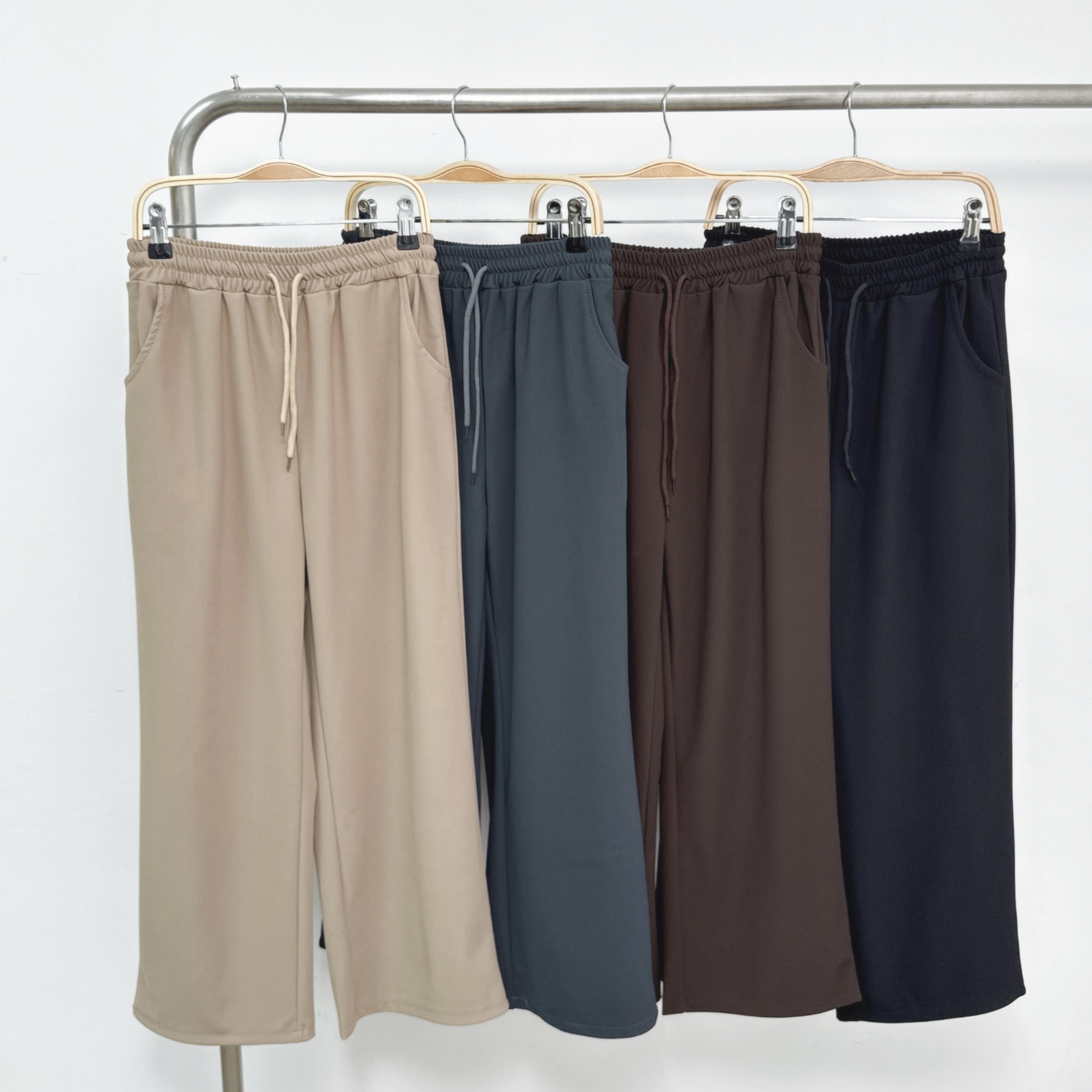 細紋綁繩微彈直身闊褲 (K10-K13)