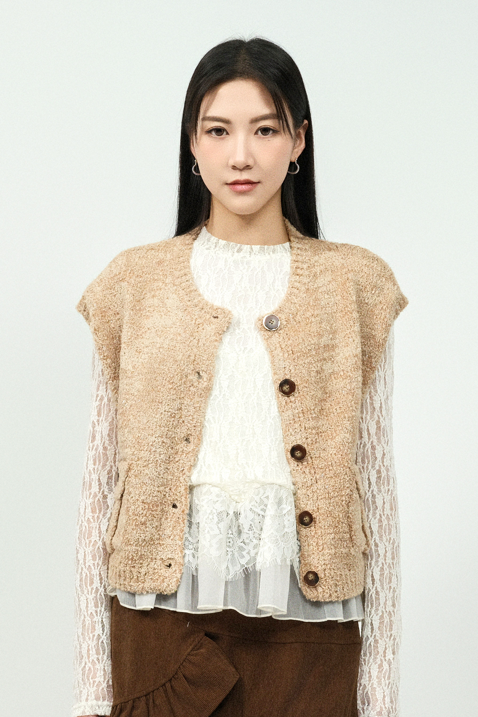 混銀點混色線背心外套（現貨款式）