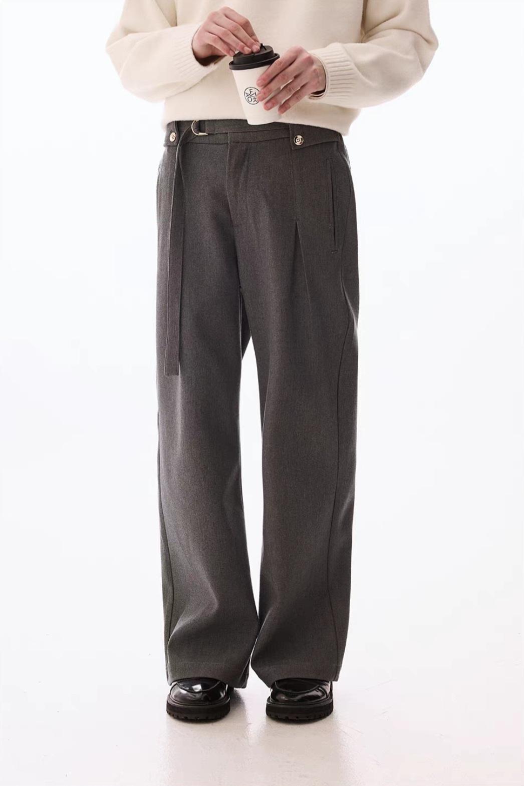 132. Pleated Wide-Leg Trousers