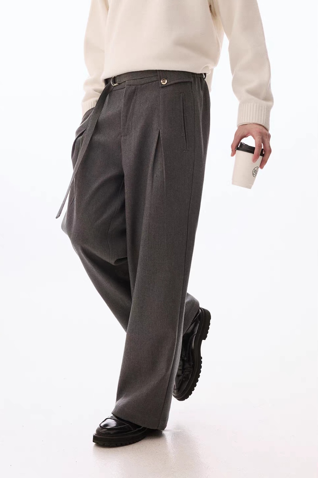 132. Pleated Wide-Leg Trousers