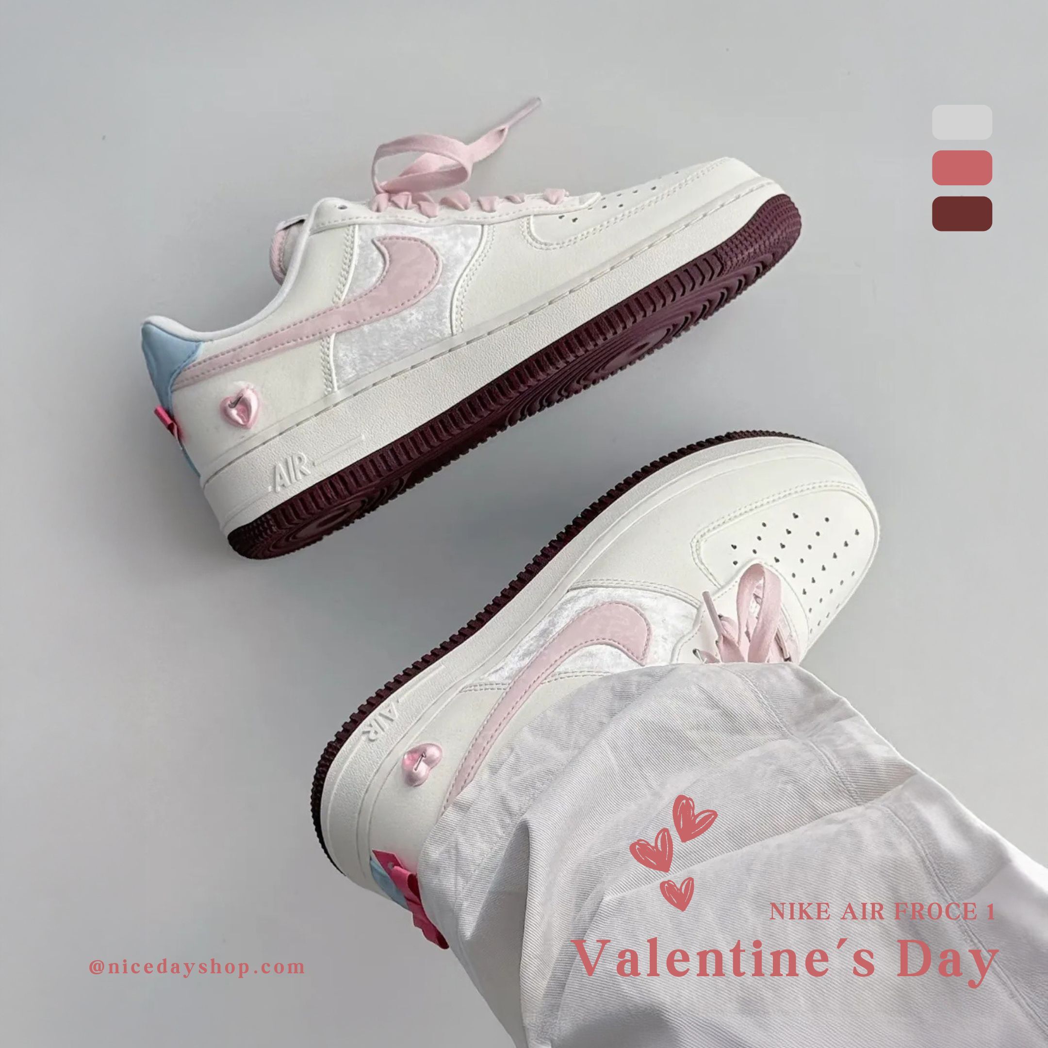 NICEDAY 現貨 Nike Air Force 1 情人節 2026 粉色 愛心 毛毛 絨毛 女鞋 IQ4937-161