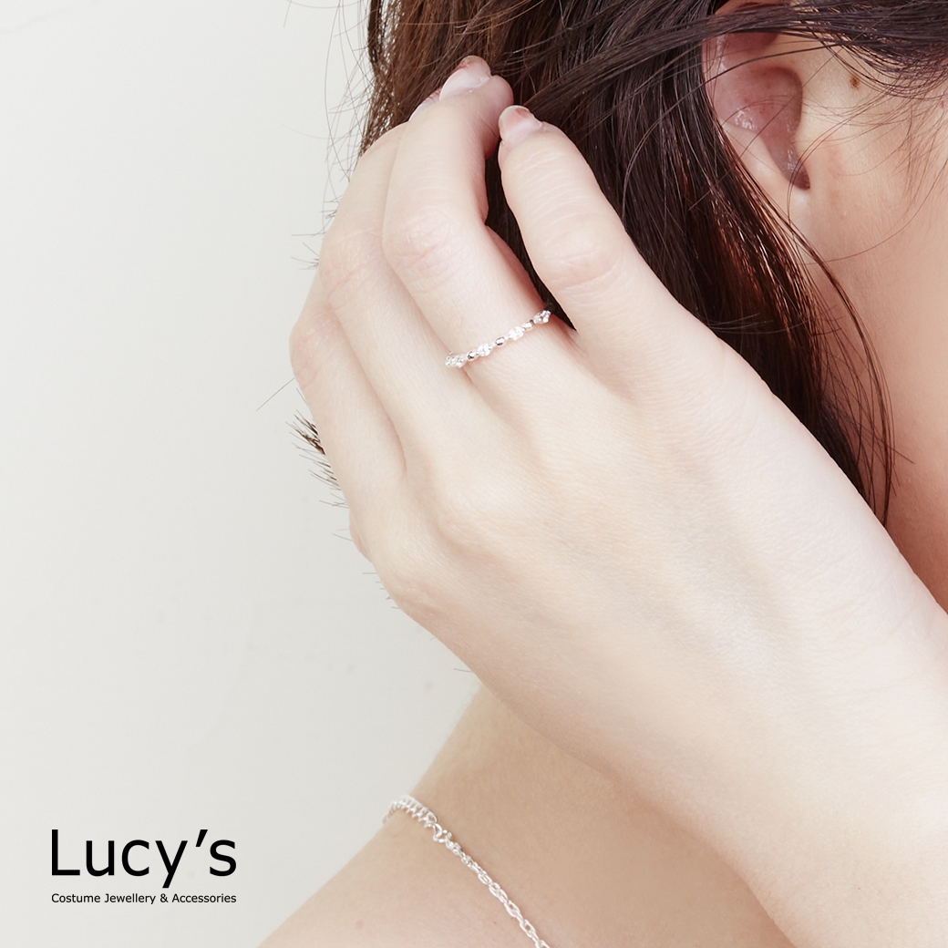 925純銀 閃爍光點 尾戒 (125984/125985/125986)