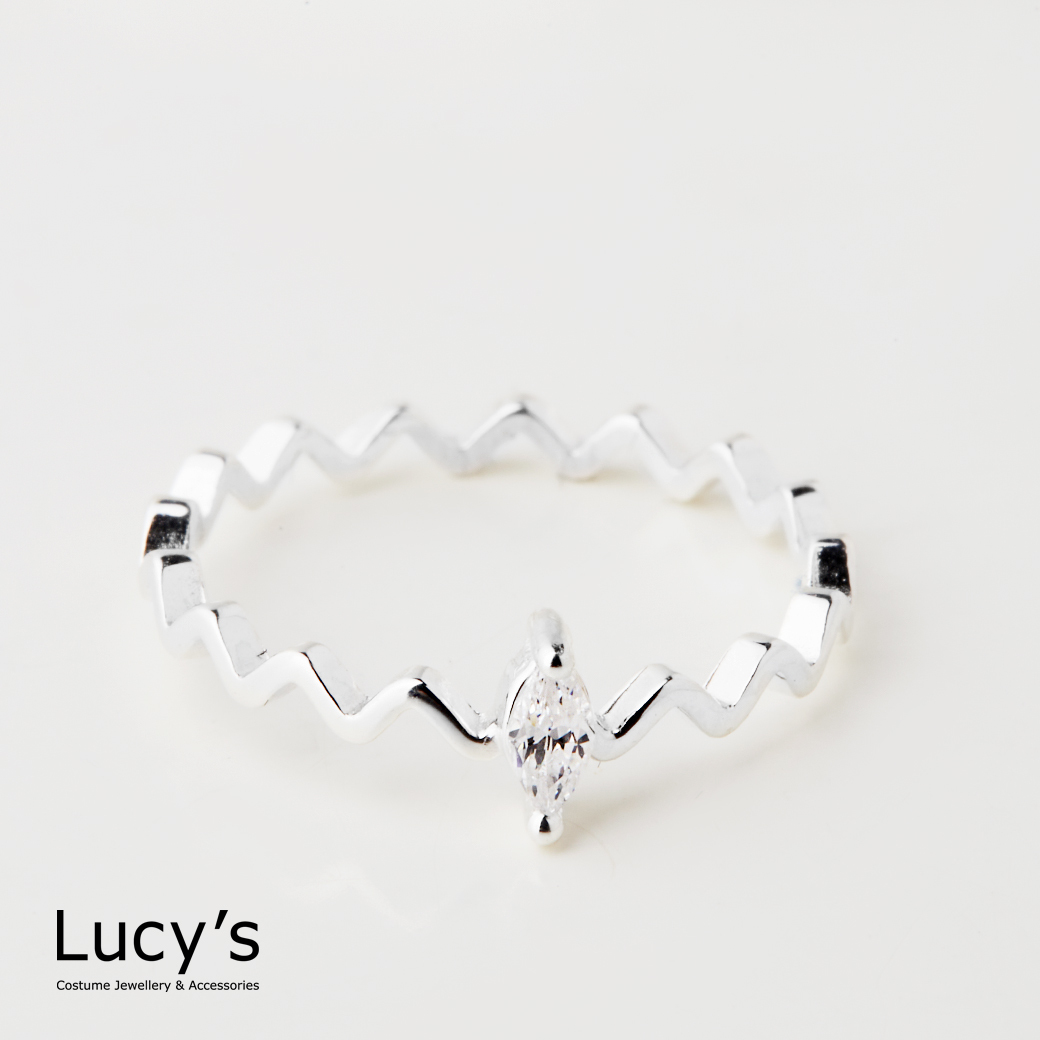 925純銀 電流光點 尾戒 (104082)