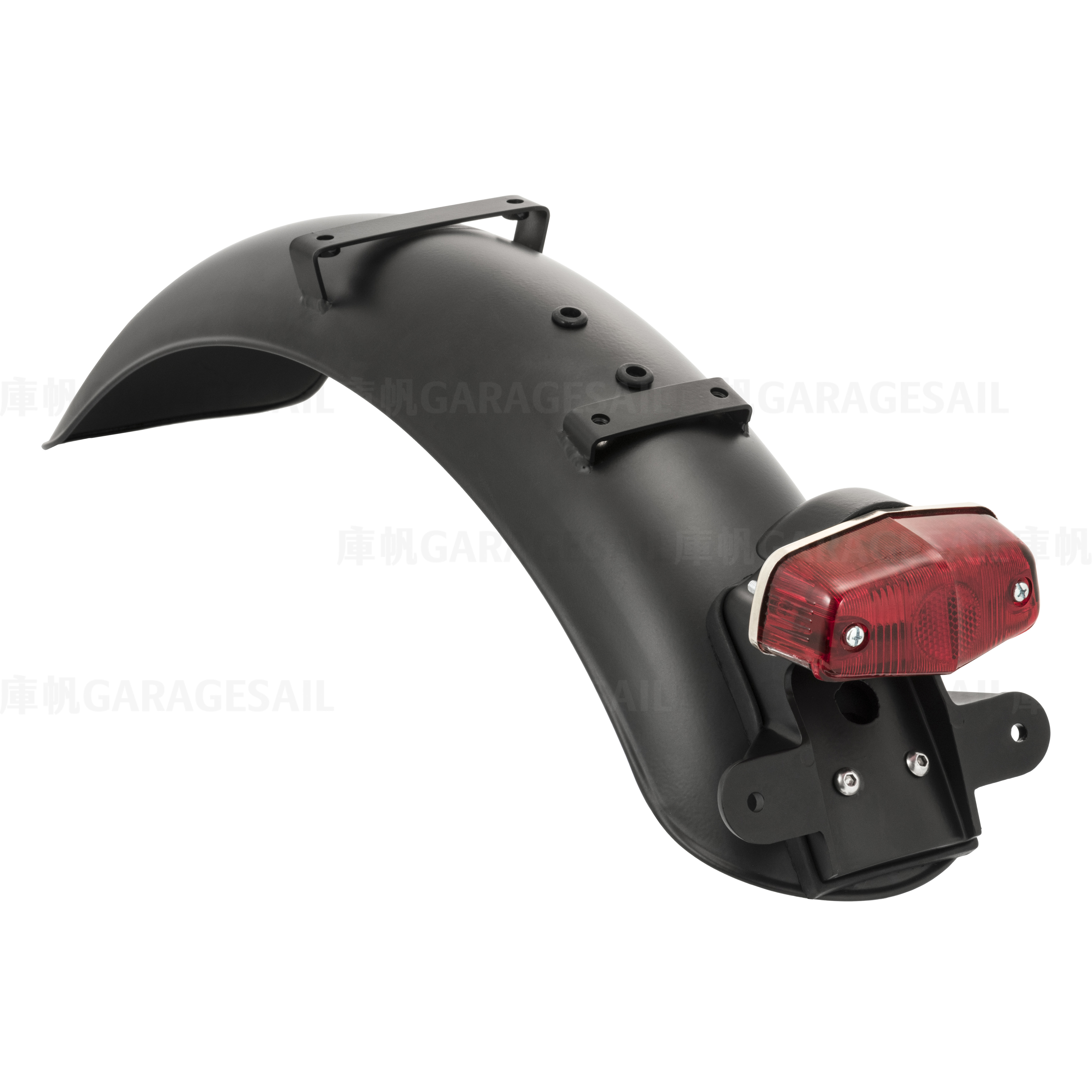 HideWork 本田 CB350 專用 不鏽鋼 後短土除套件 (含盧卡斯尾燈) - 消光黑