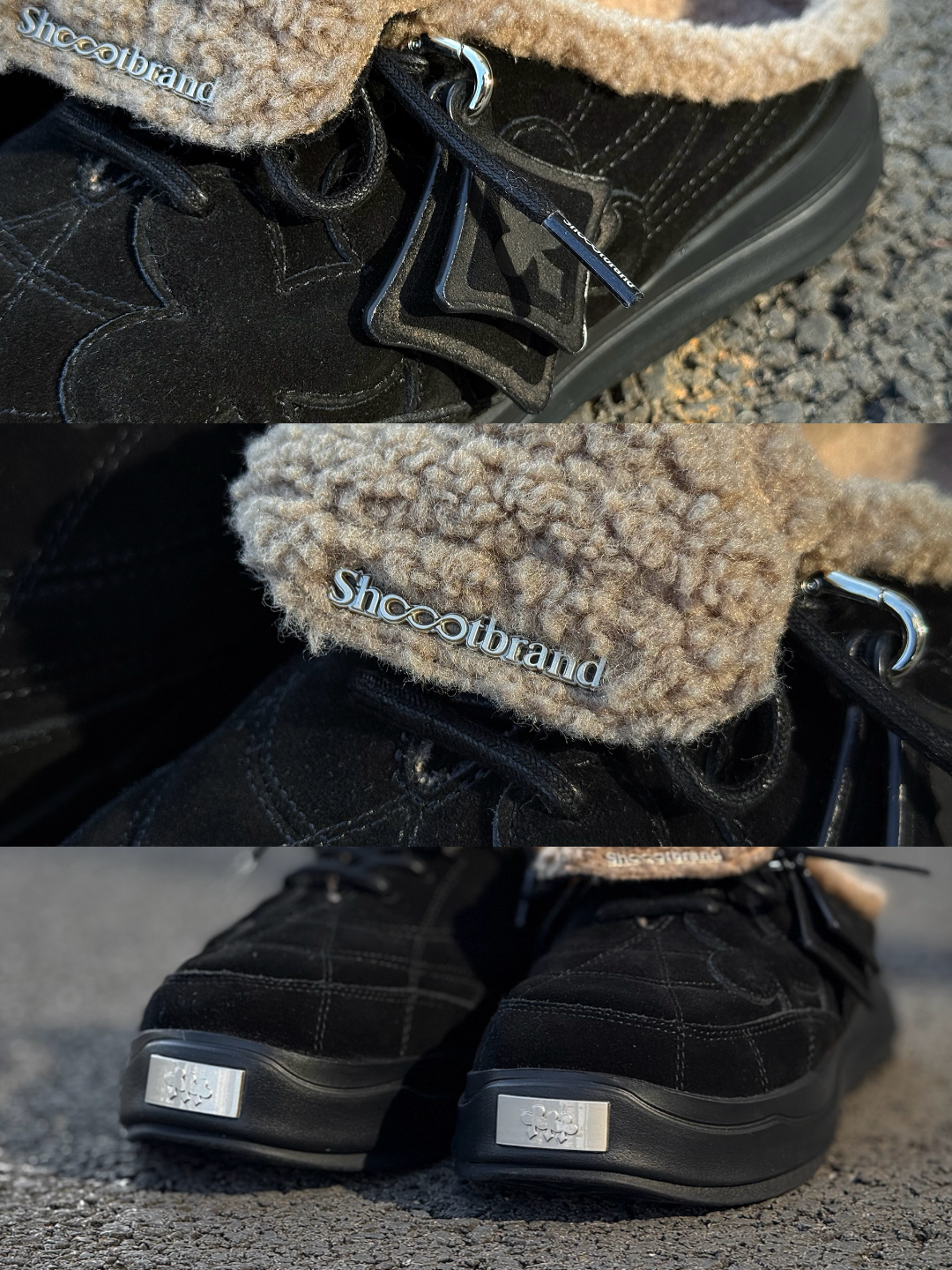 代購-SHOOT BRAND 黑色 加绒 勃肯鞋 穆勒鞋 男女同款