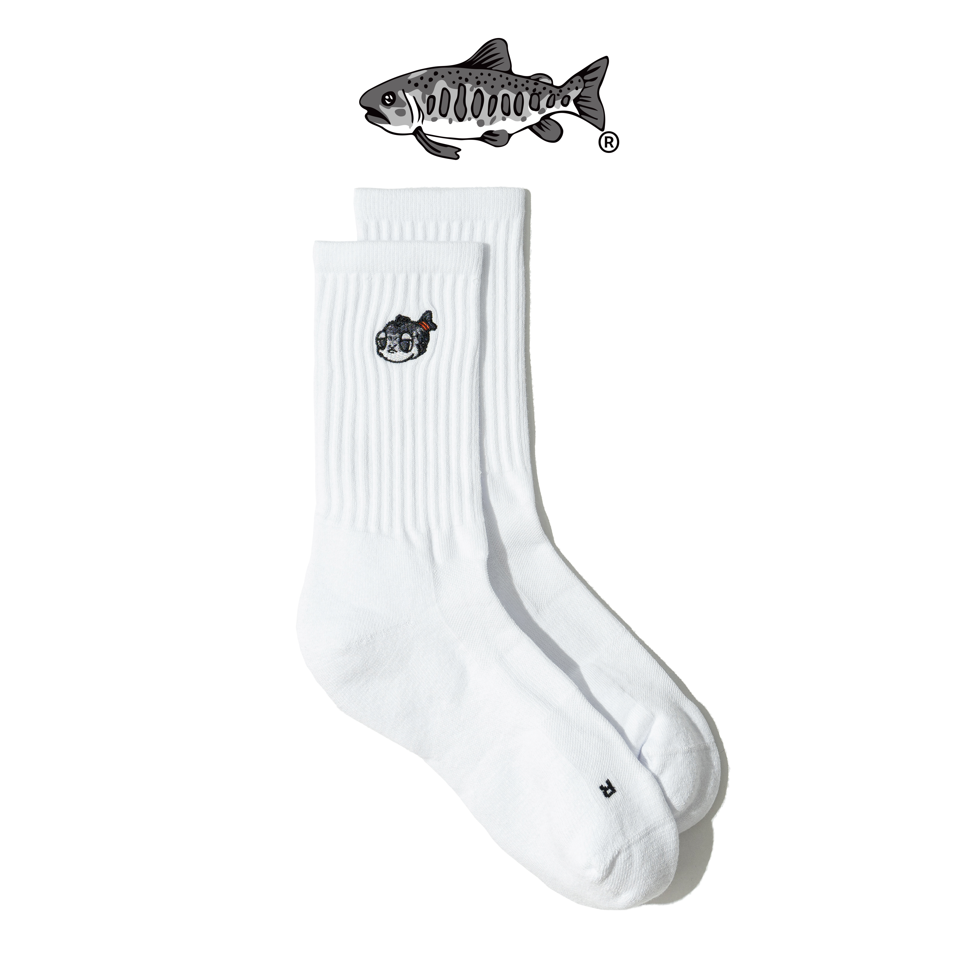 AGILITY SYAKEMARU Ribbed Socks VOL.2 鮭魚丸刺繡 毛巾底長襪 [SC45-SM2]