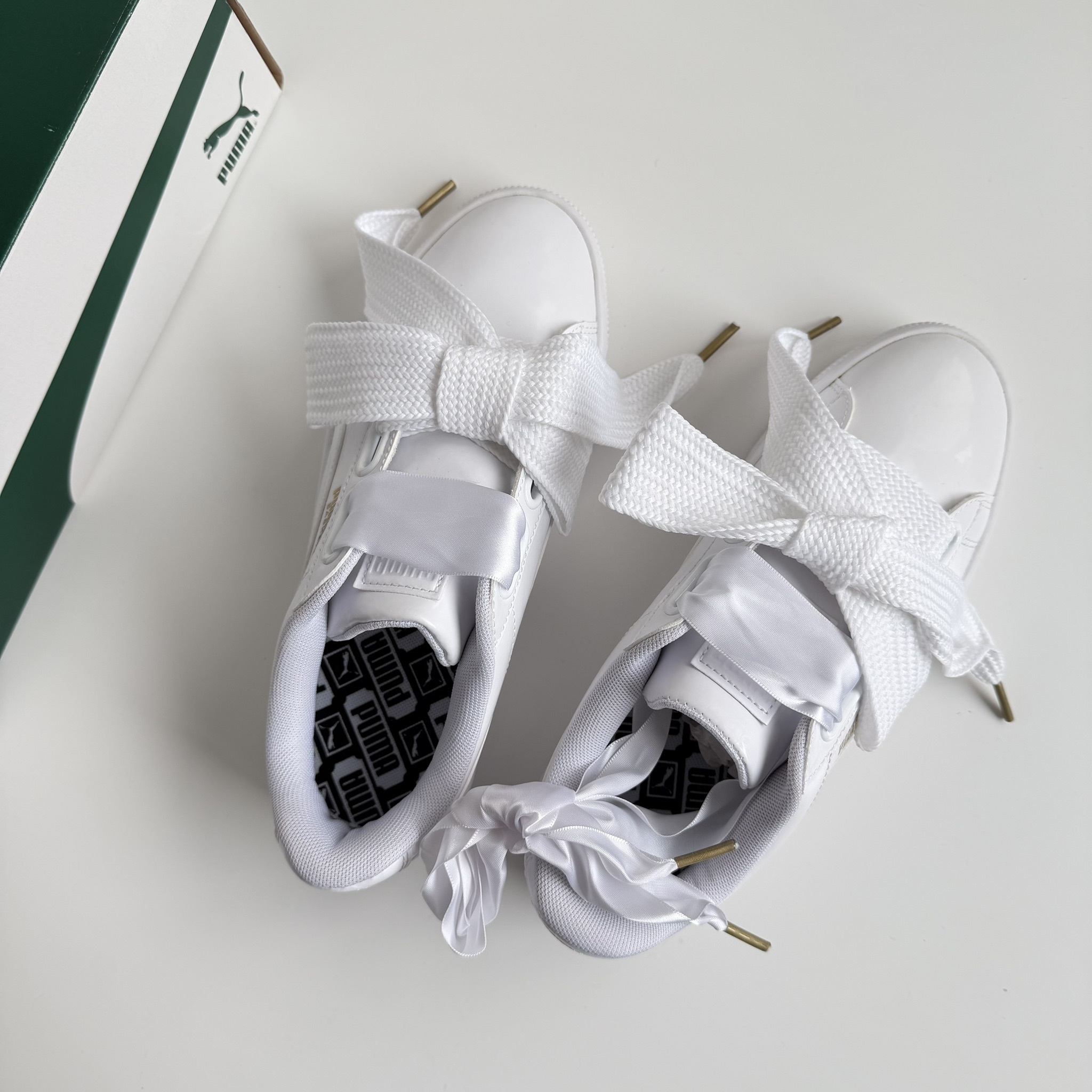 特價出清┃PUMA Basket Heart Patent White 白色 芭蕾 復古