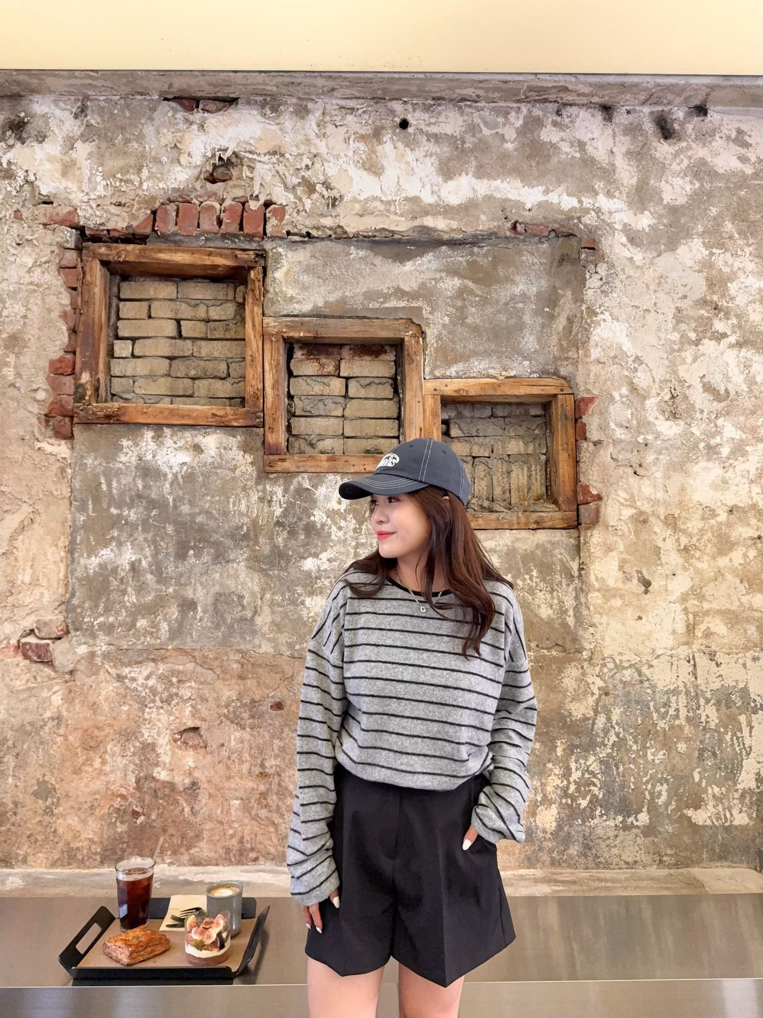 半橡筋西裝料短褲(黑色)