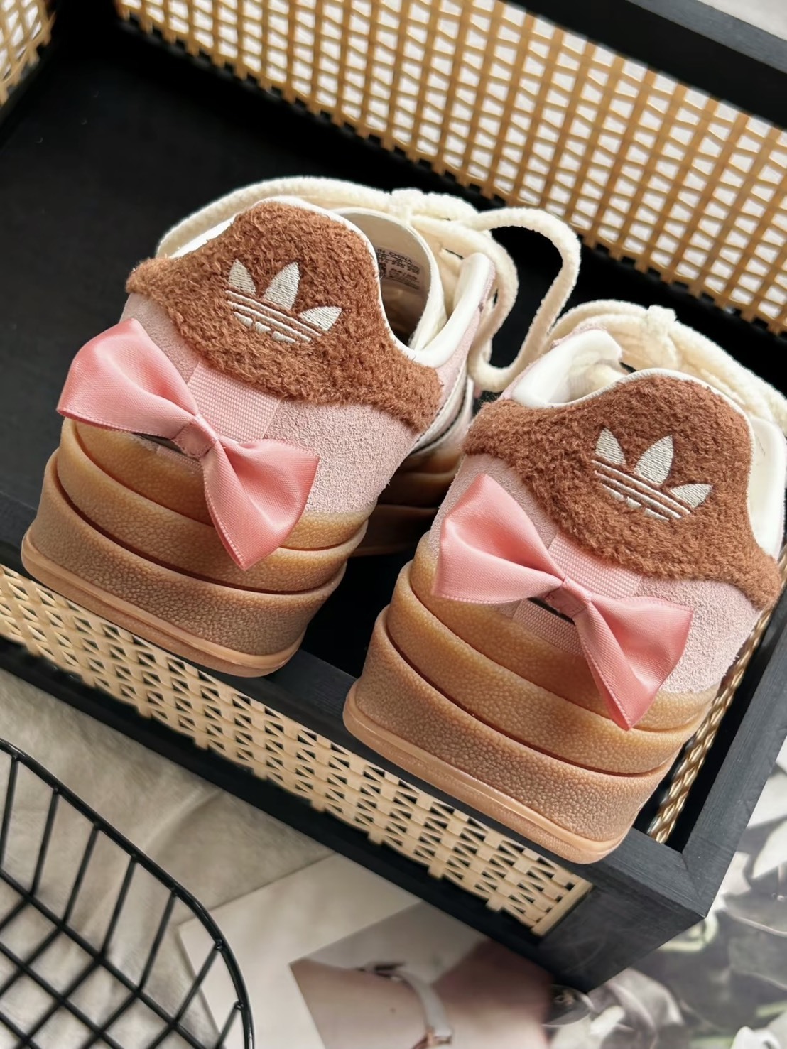 <急單再加1🤑> Disney瑪麗貓 x Adidas Gazelle Bold 櫻花粉 焦糖厚底 蝴蝶結