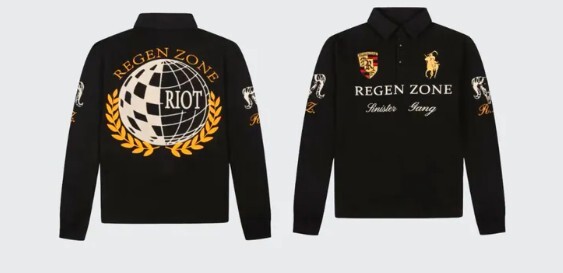 REGEN ZONE 「SPUR」鎏金復古 刺繡 Polo長袖