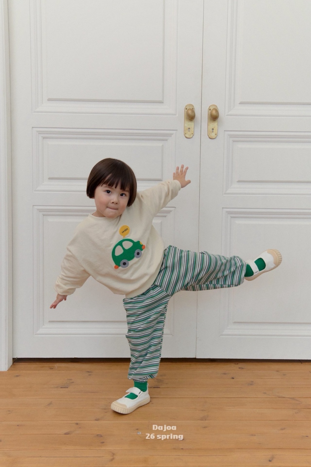 正韓春DAJOA 兩色車車條紋褲套裝