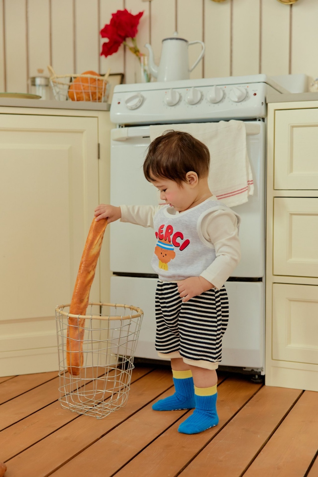 正韓春SERA  狗狗背心條紋套裝