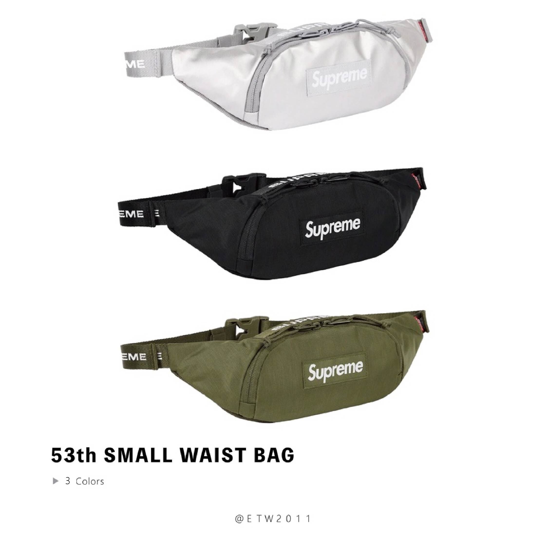 ☆ETW☆【EASY TO WEAR】SUPREME 53th SMALL WAIST BAG 腰包 黑 紅 綠 銀 現貨