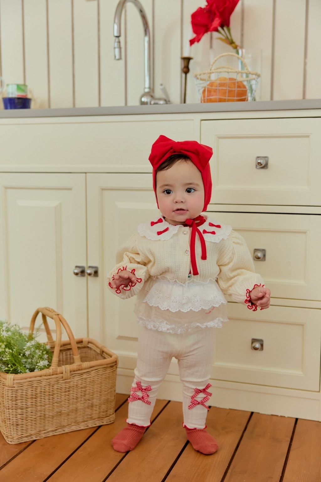 正韓春SERA  蝴蝶結木耳內搭褲