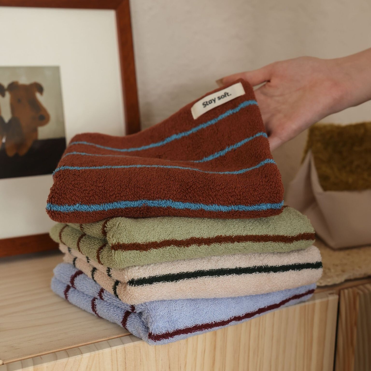 《6537》時尚經典撞色條紋毛巾浴巾