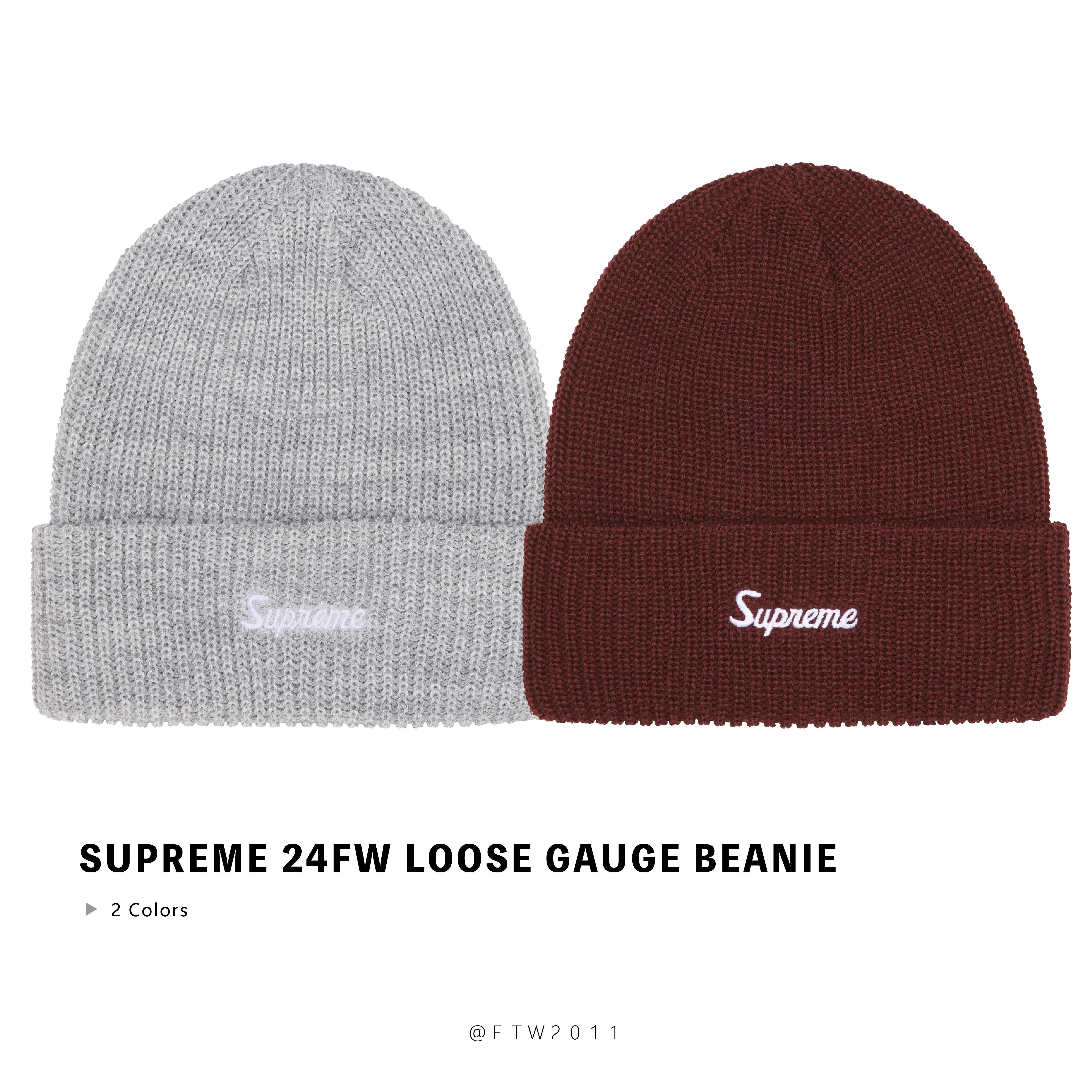 ☆ETW☆【EASY TO WEAR】SUPREME 24FW Loose Gauge Beanie 毛帽 刺繡