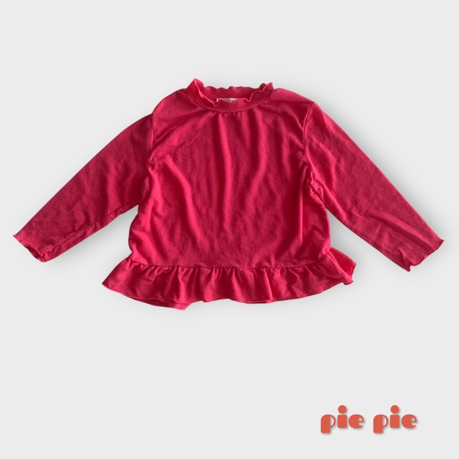 輕柔捲邊上衣-Red