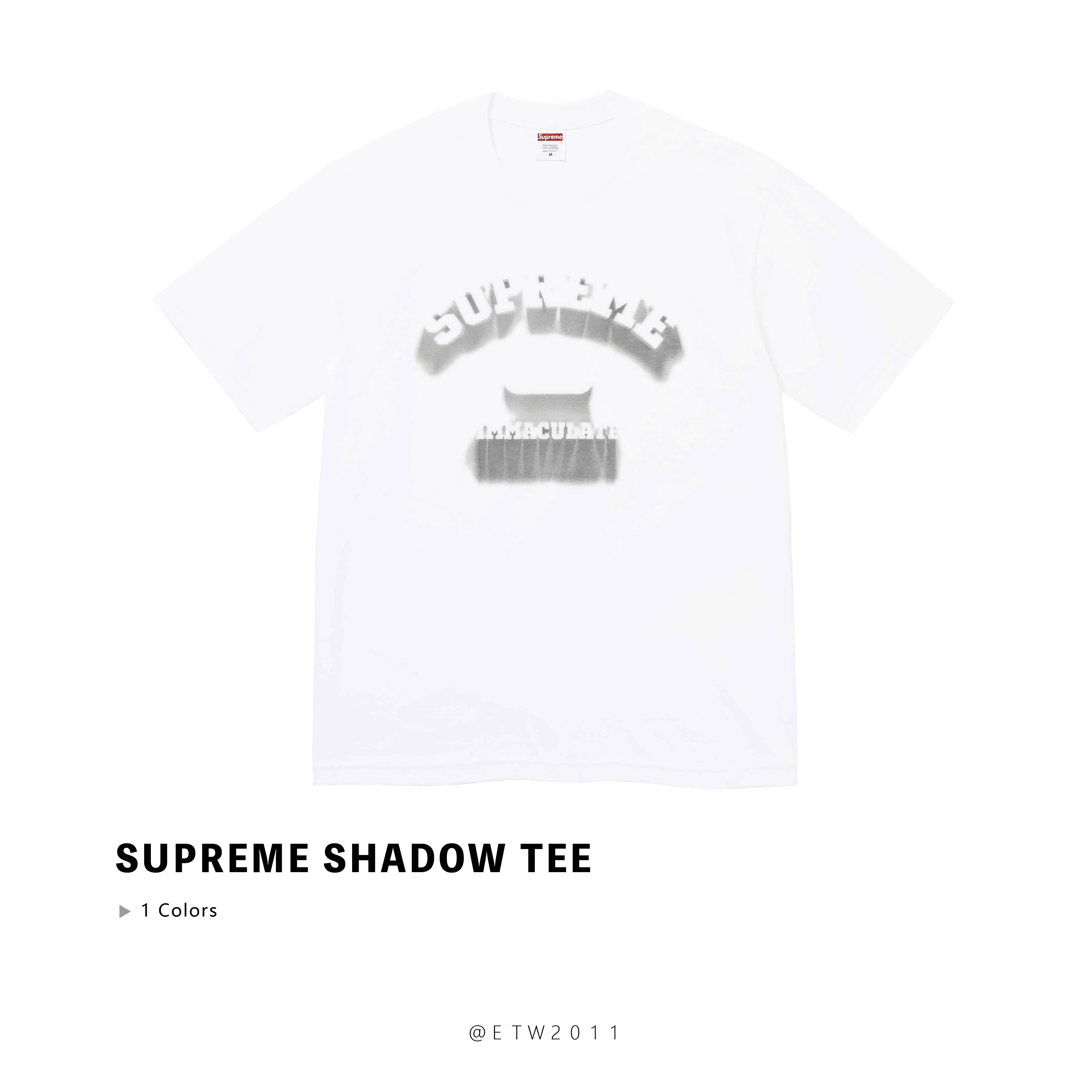 ☆ETW☆【EASY TO WEAR】SUPREME 24SS Shadow Tee 陰影 文字 短T