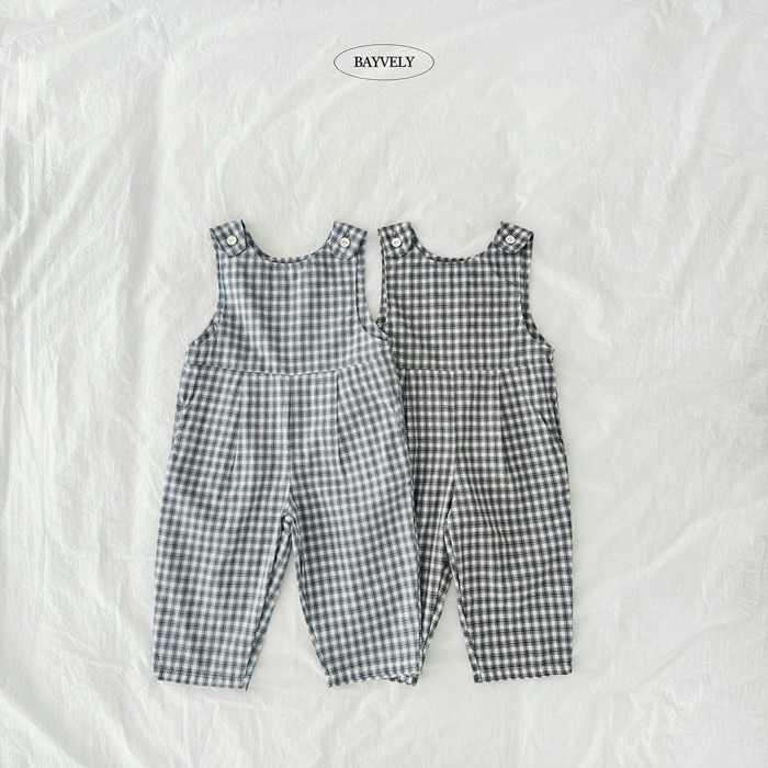 正韓春Bayvely 兩色滿分的喜歡格紋吊帶褲