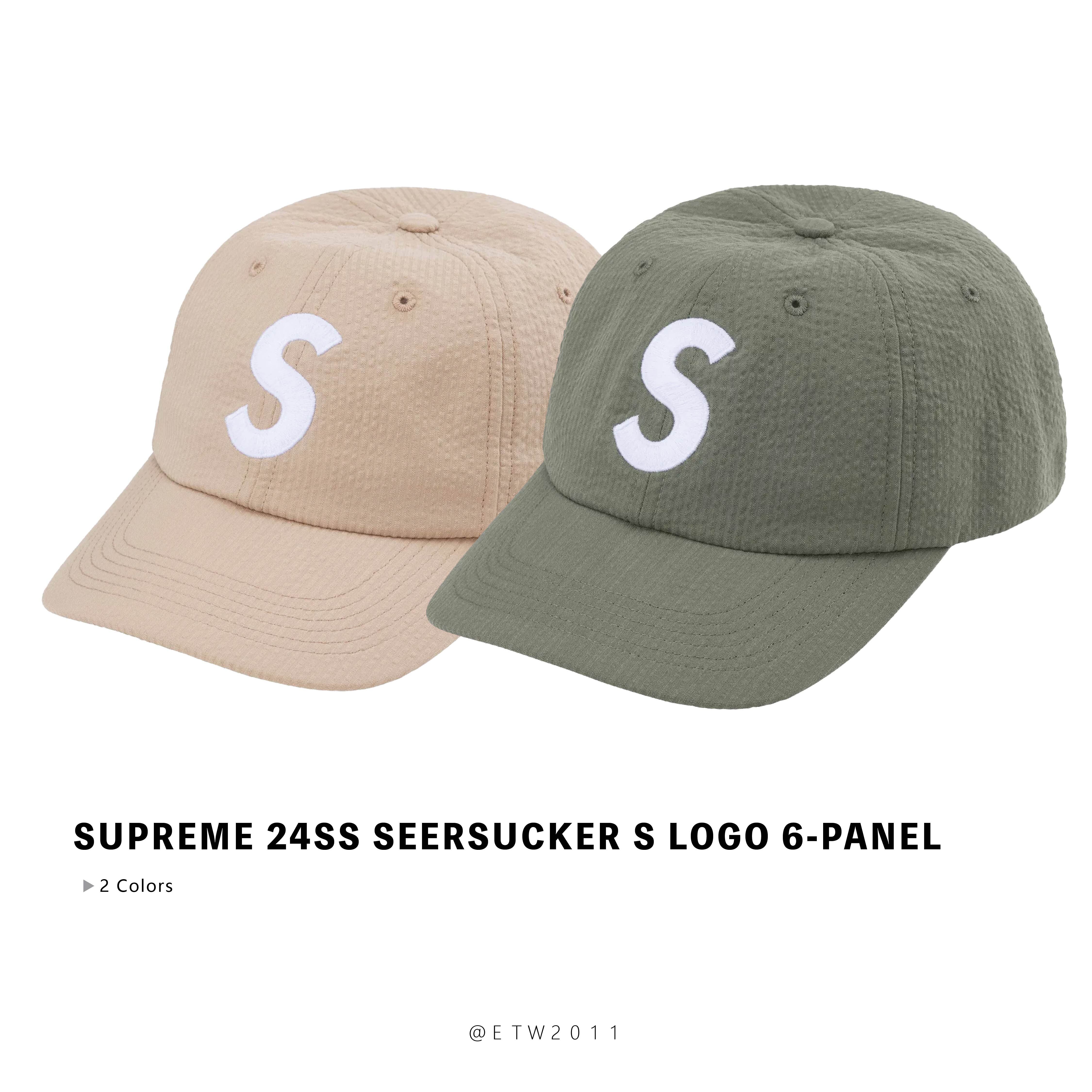 ☆ETW☆【EASY TO WEAR】Supreme 24SS Seersucker S Logo 6-Panel 老帽 六分割 泡泡紗