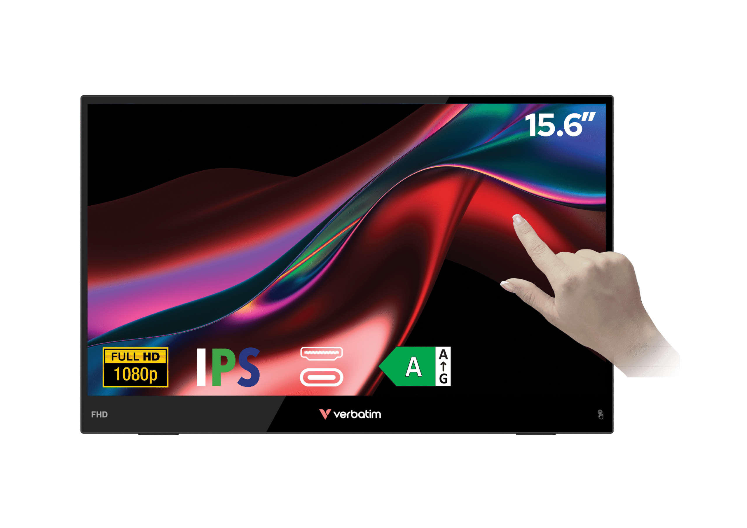 Verbatim Portable Touchscreen Monitor 15.6" Full HD 1080p Light 32407