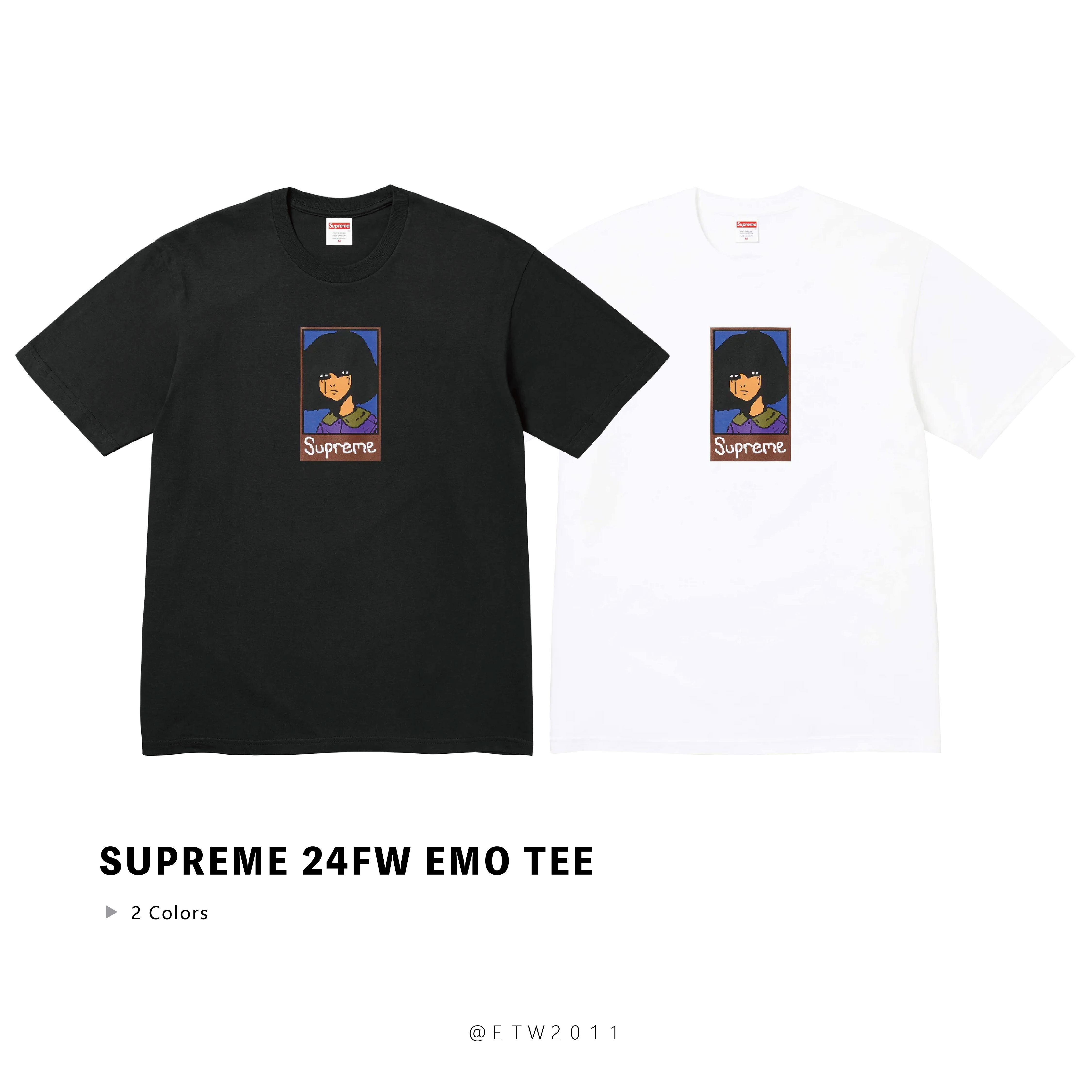 ☆ETW☆【EASY TO WEAR】SUPREME 24FW Emo Tee 圖案 卡通 憂鬱 短T