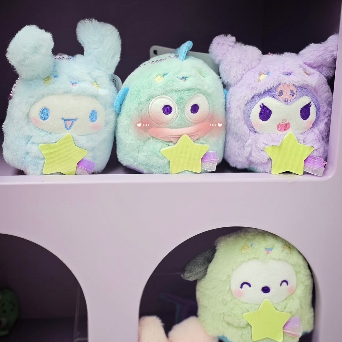 代購-Sanrio三麗鷗 星空幽靈吉祥物  夜螢光 萌趣可愛 毛絨掛件 11cm