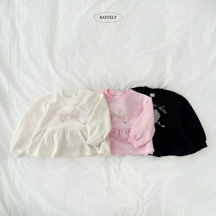 正韓春Bayvely 三色蝴蝶結花邊上衣