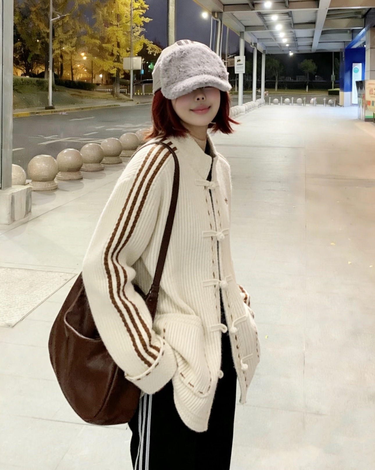 ADIDAS ORIGINALS KNIT JACKET 新中式針織外套 米白色