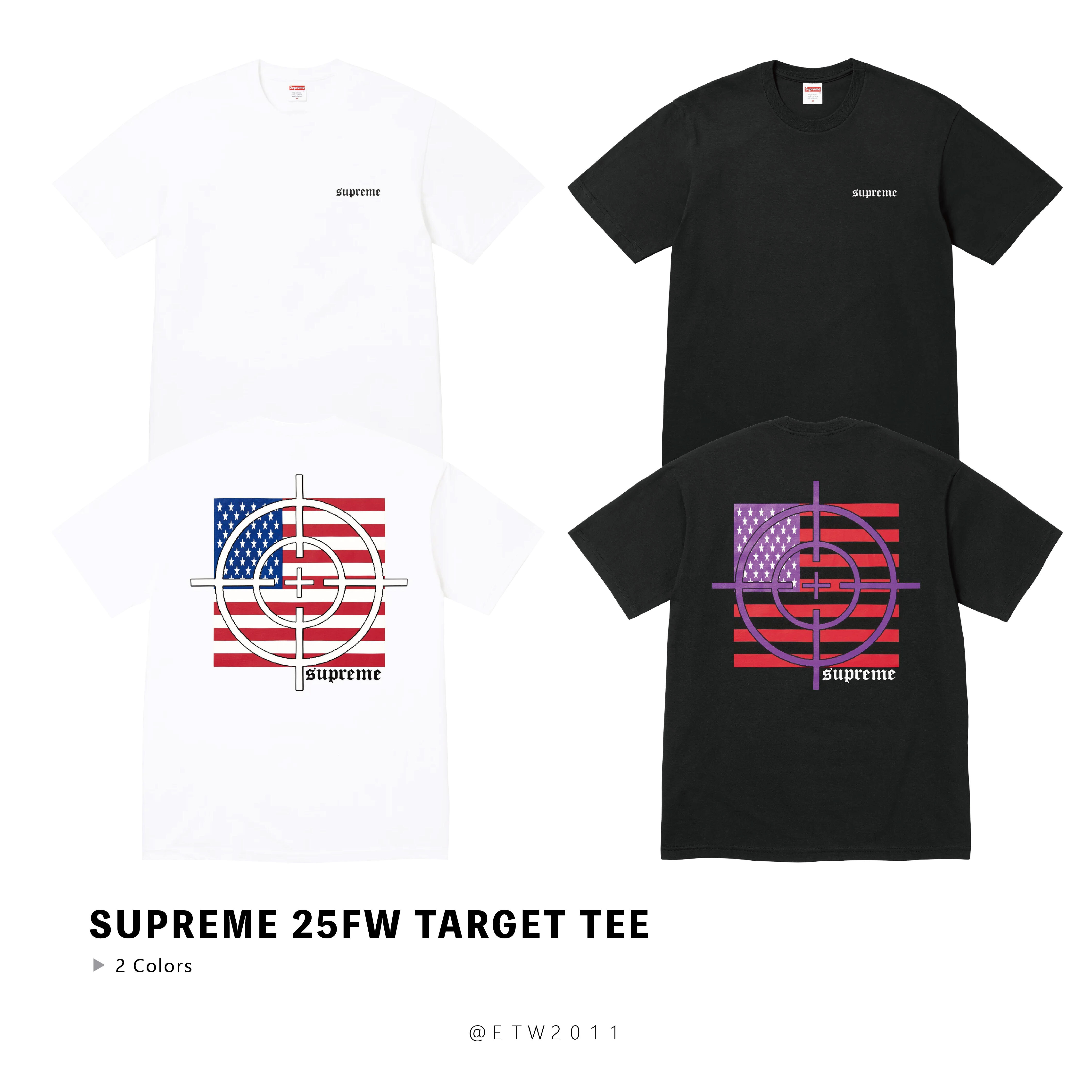 ☆ETW☆【EASY TO WEAR】Supreme 25FW target Tee 標靶 美國 短T 春夏 國旗