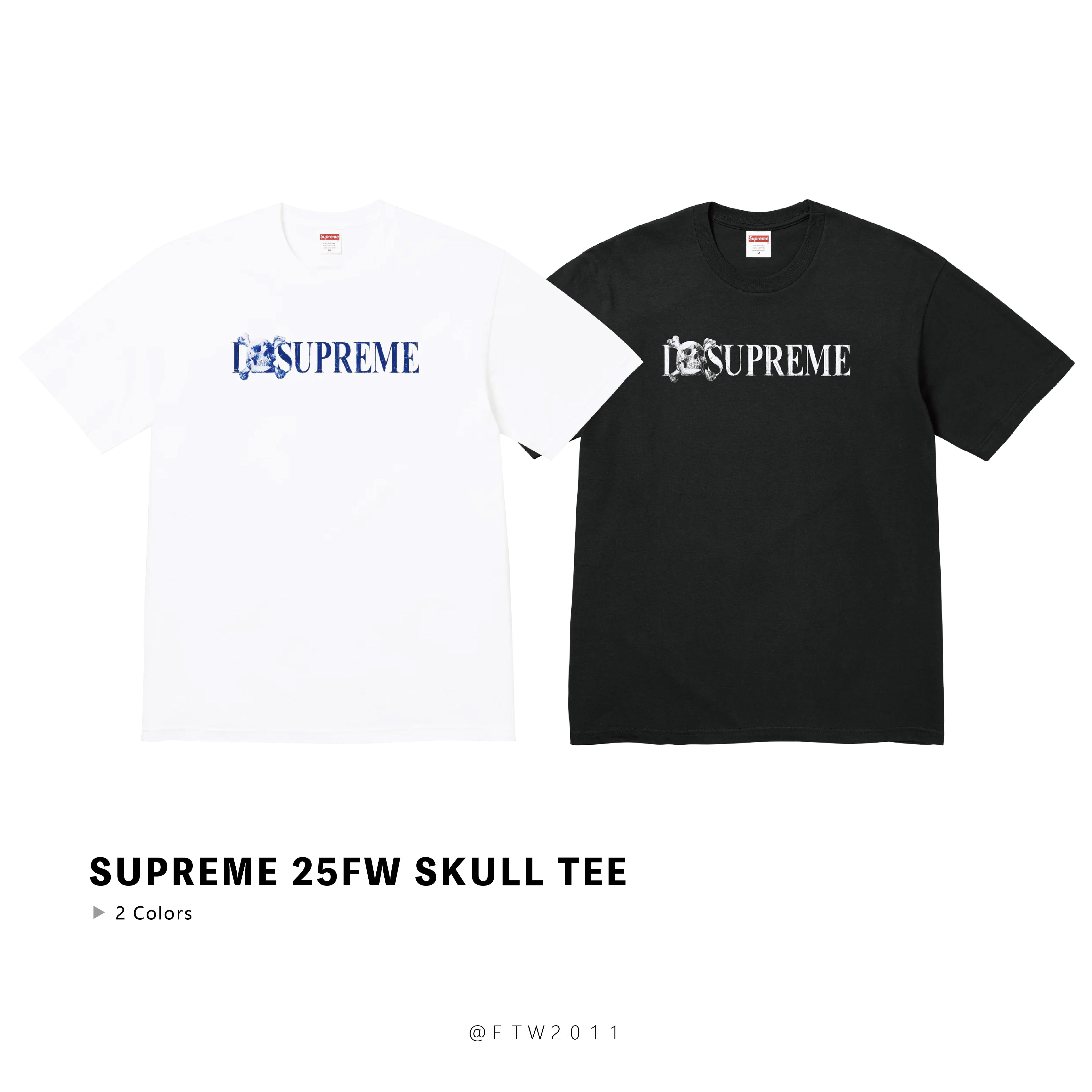 ☆ETW☆【EASY TO WEAR】Supreme 25FW skull Tee 骷顱 短t 春夏 標語
