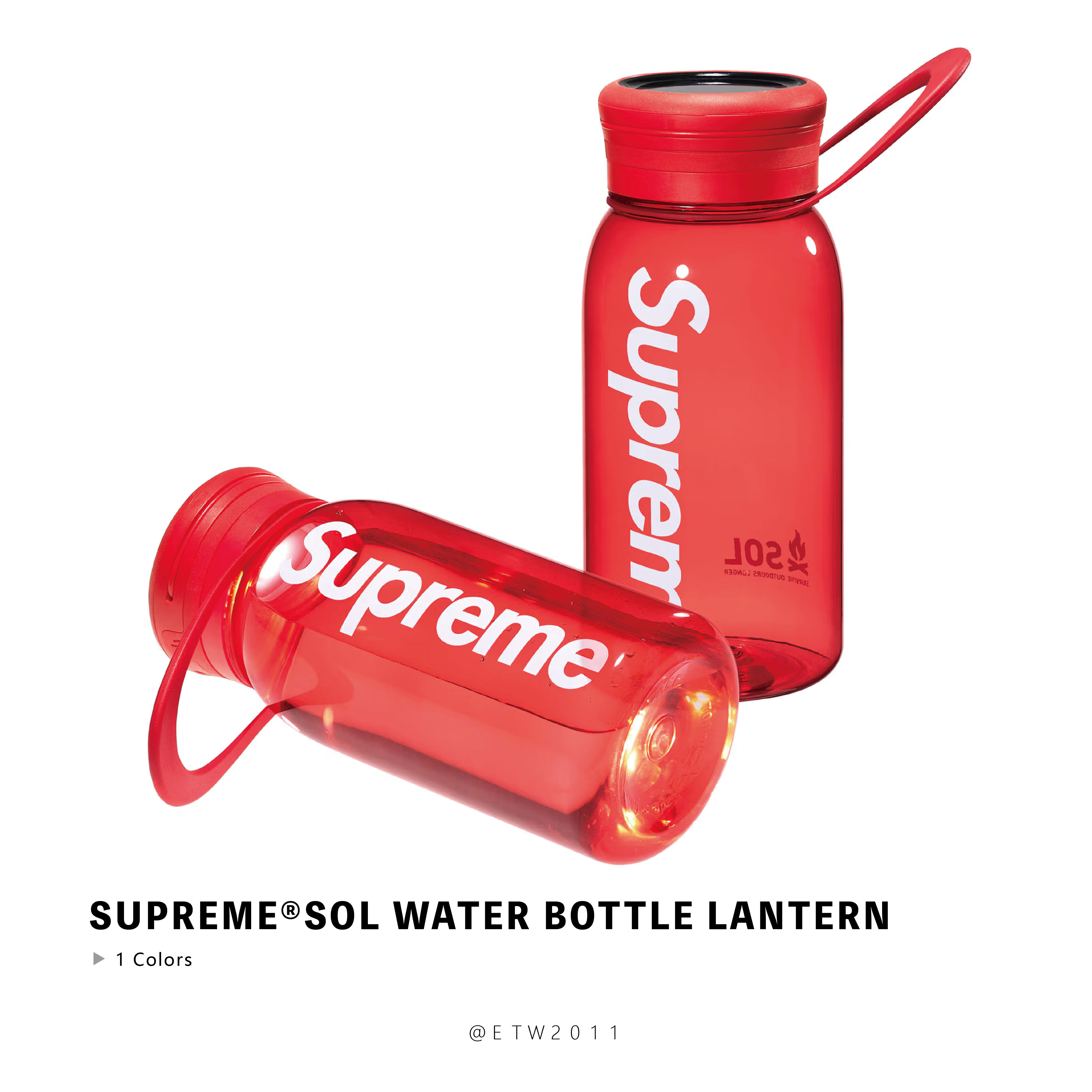 ☆ETW☆【EASY TO WEAR】Supreme®/SOL Water Bottle Lantern 水壺 聯名 發光 露營