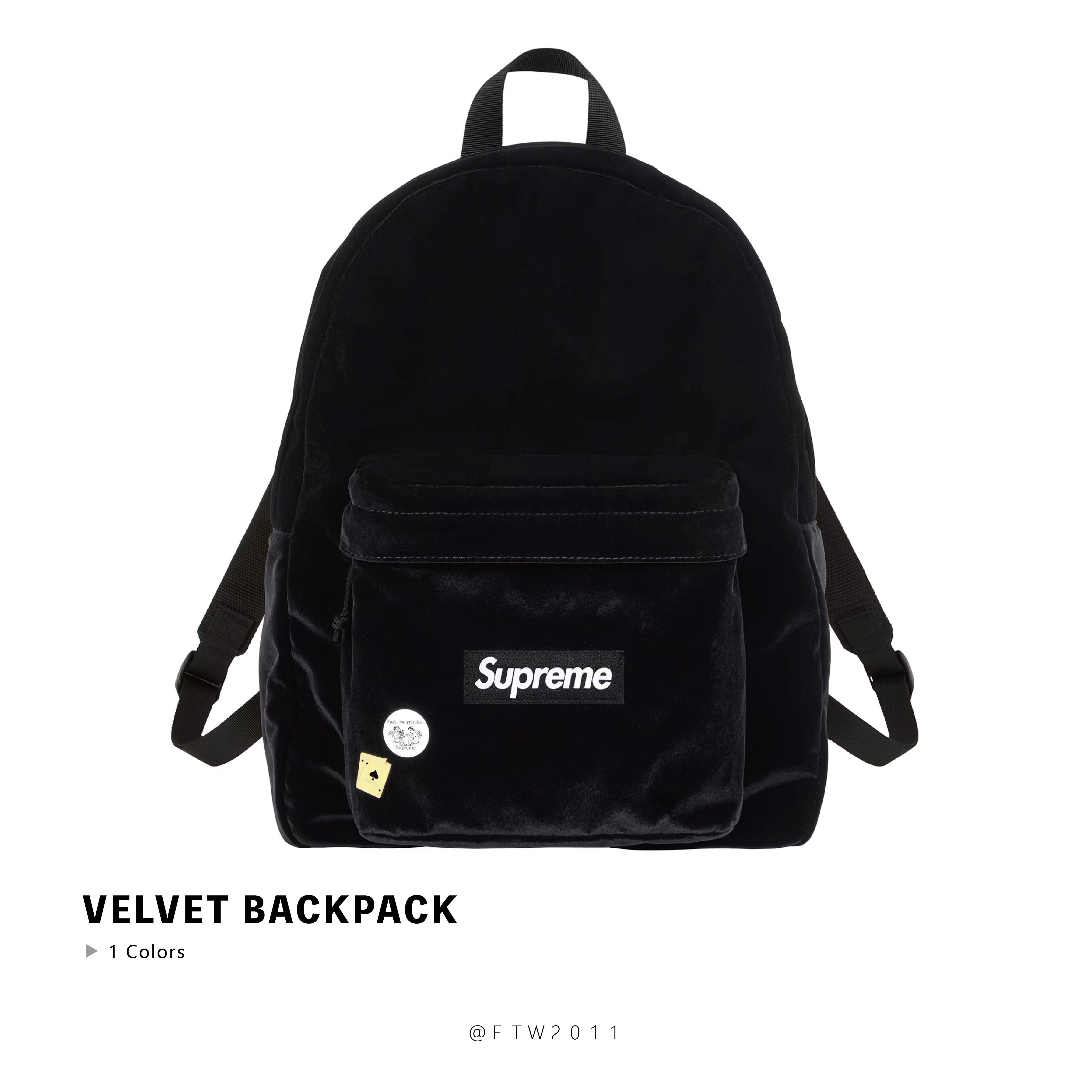 ☆ETW☆【EASY TO WEAR】Supreme 25FW Velvet Backpack 天鵝絨 後背包