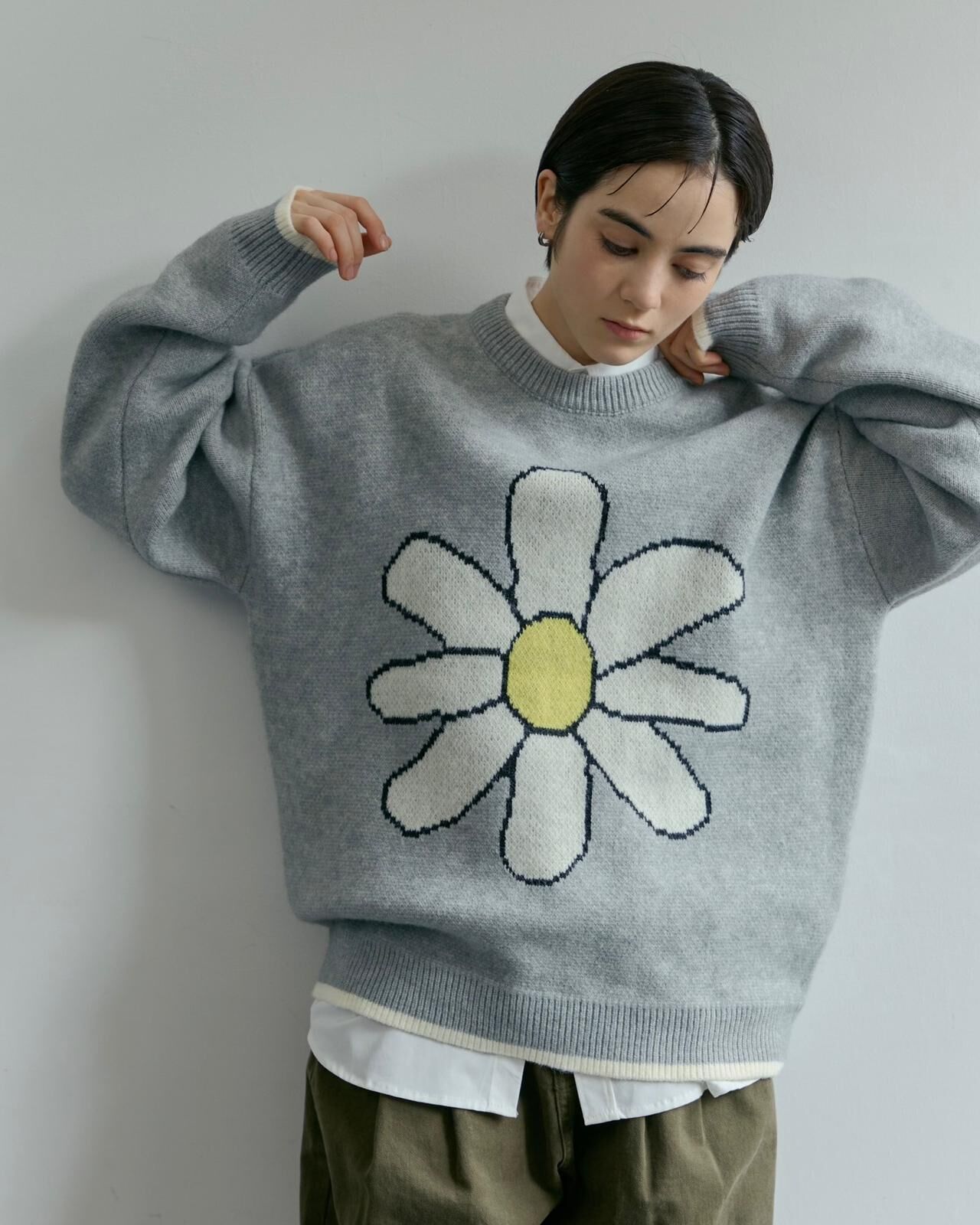 花花圖案針織衫 T5833