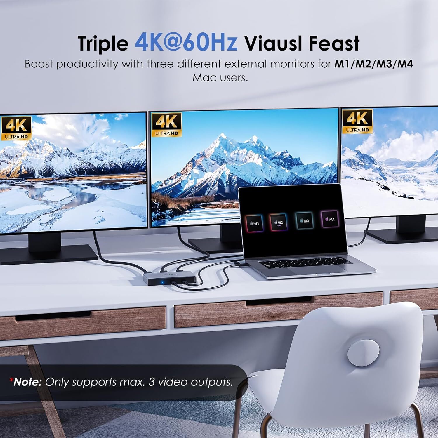 WAVLINK Universal Triple 4K@60Hz Display Dock WL-UG7701