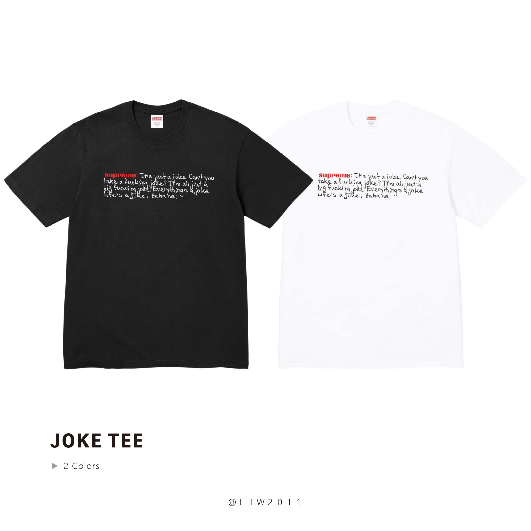 ☆ETW☆【EASY TO WEAR】Supreme 25FW Joke Tee 玩笑 笑話 手寫字 信 短T