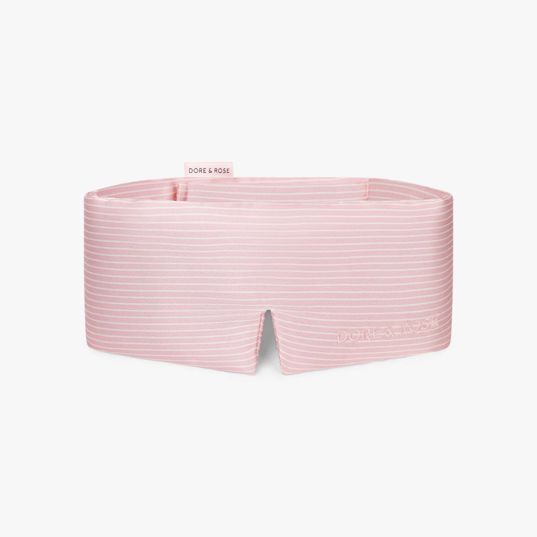 1DR0123-005 [DORE & ROSE] 23 Momme Mulberry Silk Deep Sleep Mask Nº 77 Rosée Matinale #DSM-stripe-77 (D-EU-E)