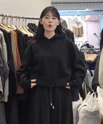 1L5436 連帽束腰繩短版衛衣 *特價* (優惠碼同充值購物金不適用)