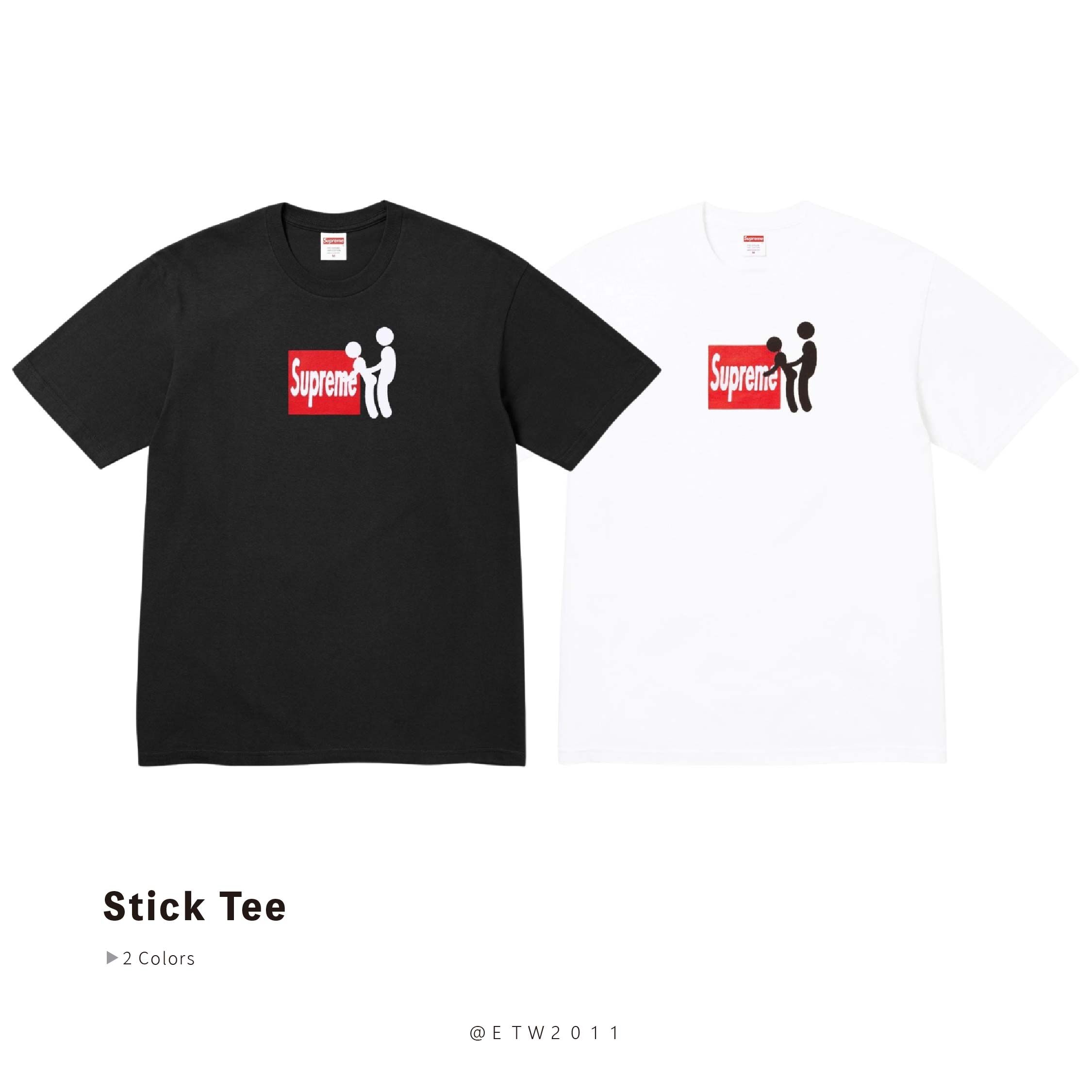 ☆ETW☆【EASY TO WEAR】Supreme 25FW Stick Tee BOX LOGO 愛愛 惡搞 經典 短T