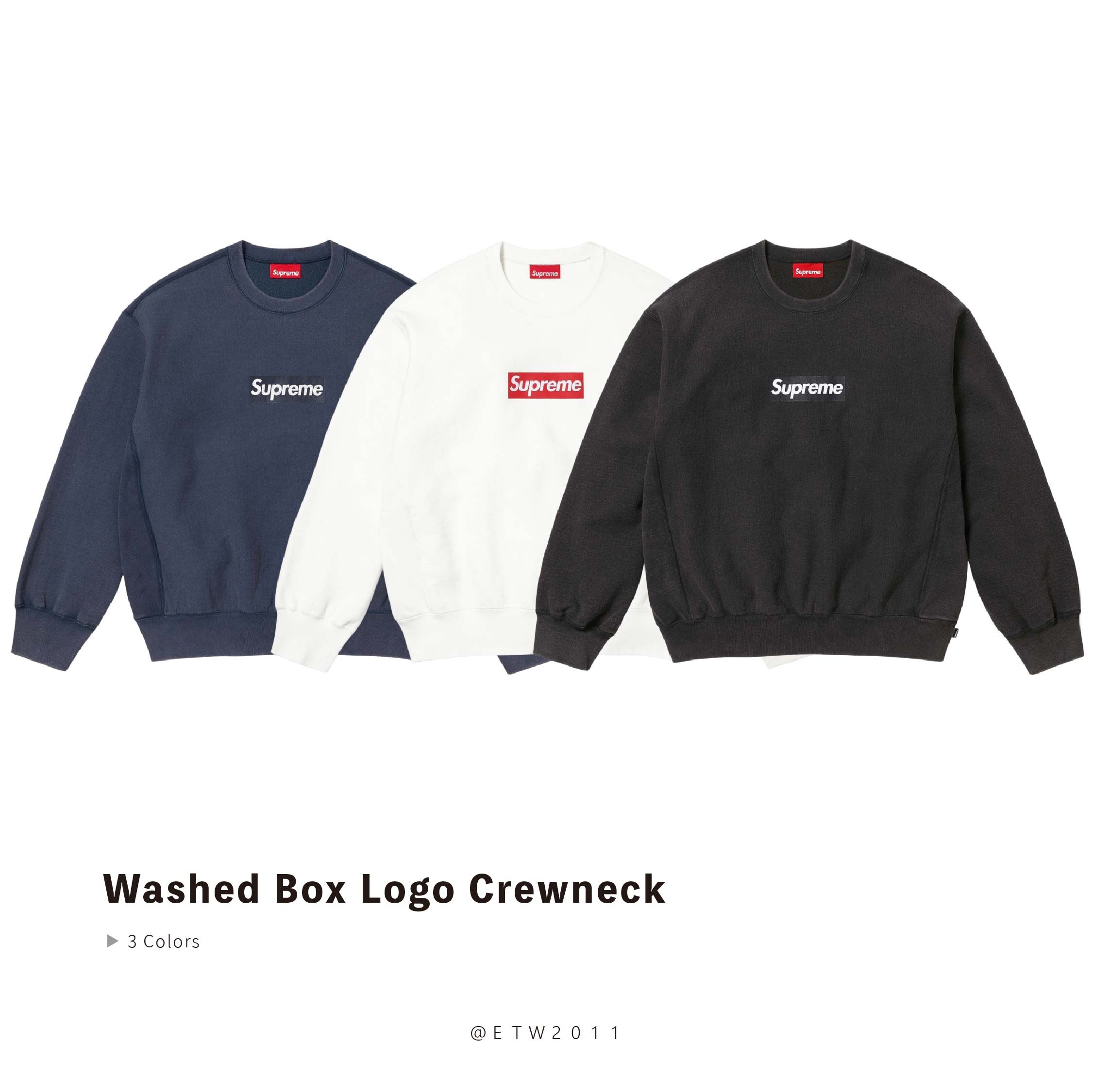 ☆ETW☆【EASY TO WEAR】Supreme 25SS Washed Box Logo Crewneck 大學T 衛衣 經典 LOGO
