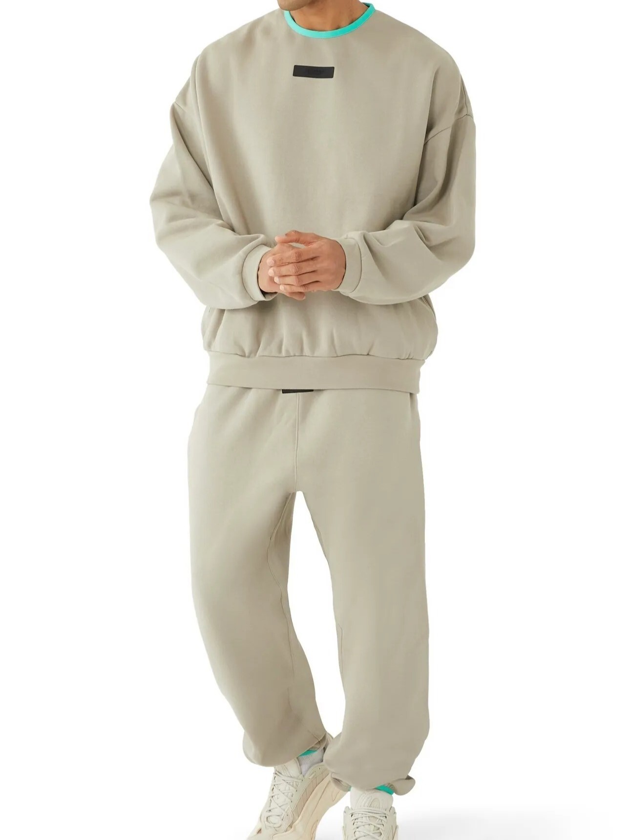 FOG ESSENTIALS 正面小標Logo 綠圓領 休閒刷毛衛衣