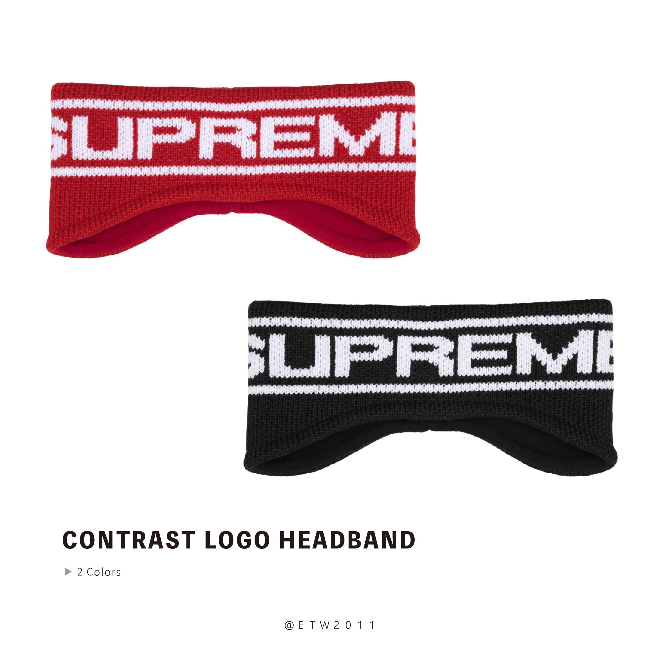 ☆ETW☆【EASY TO WEAR】SUPREME 25FW CONTRAST LOGO HEADBAND 髮帶 頭帶
