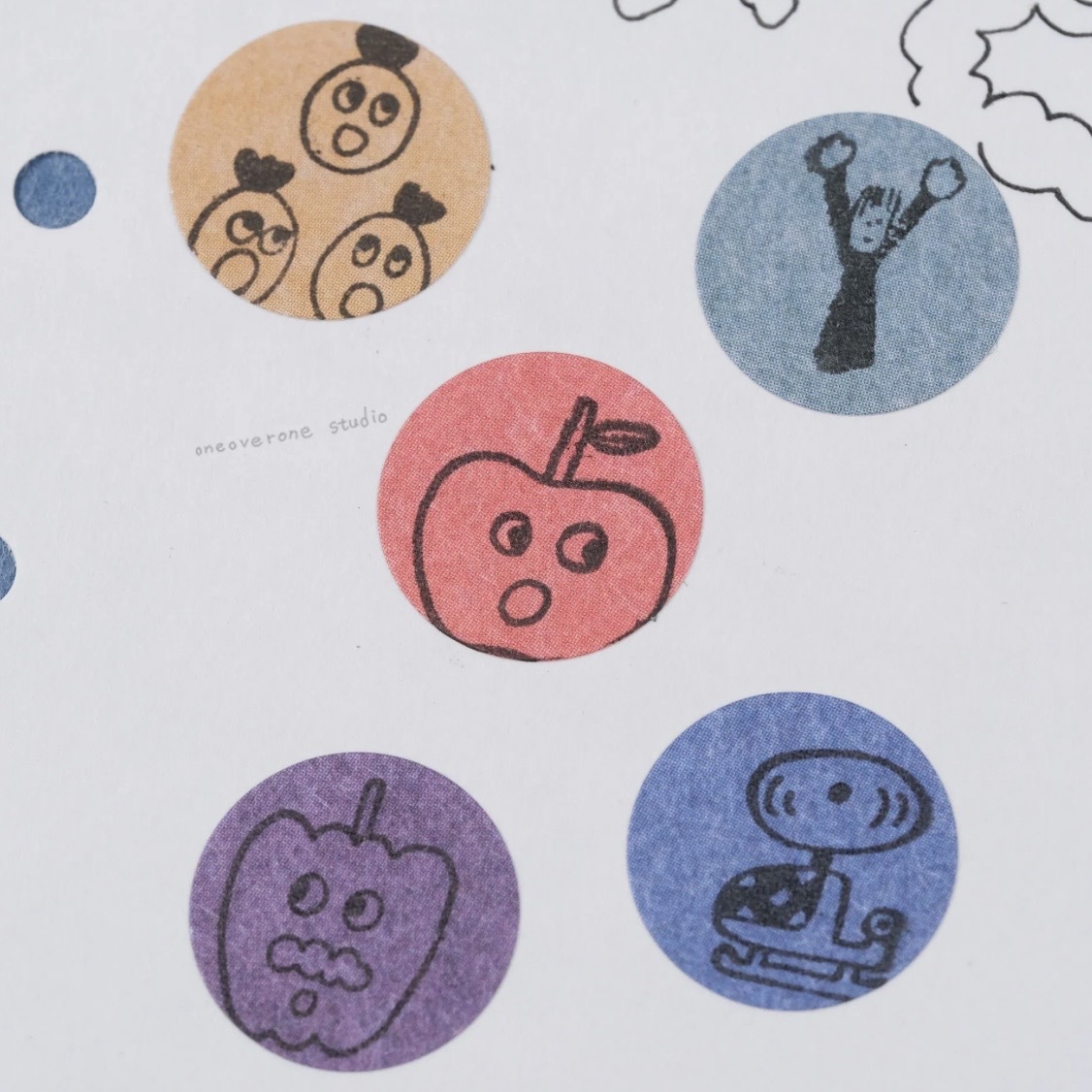 1.5cm 紙質擬真小圓貼紙 225枚 ｜1/1工作室