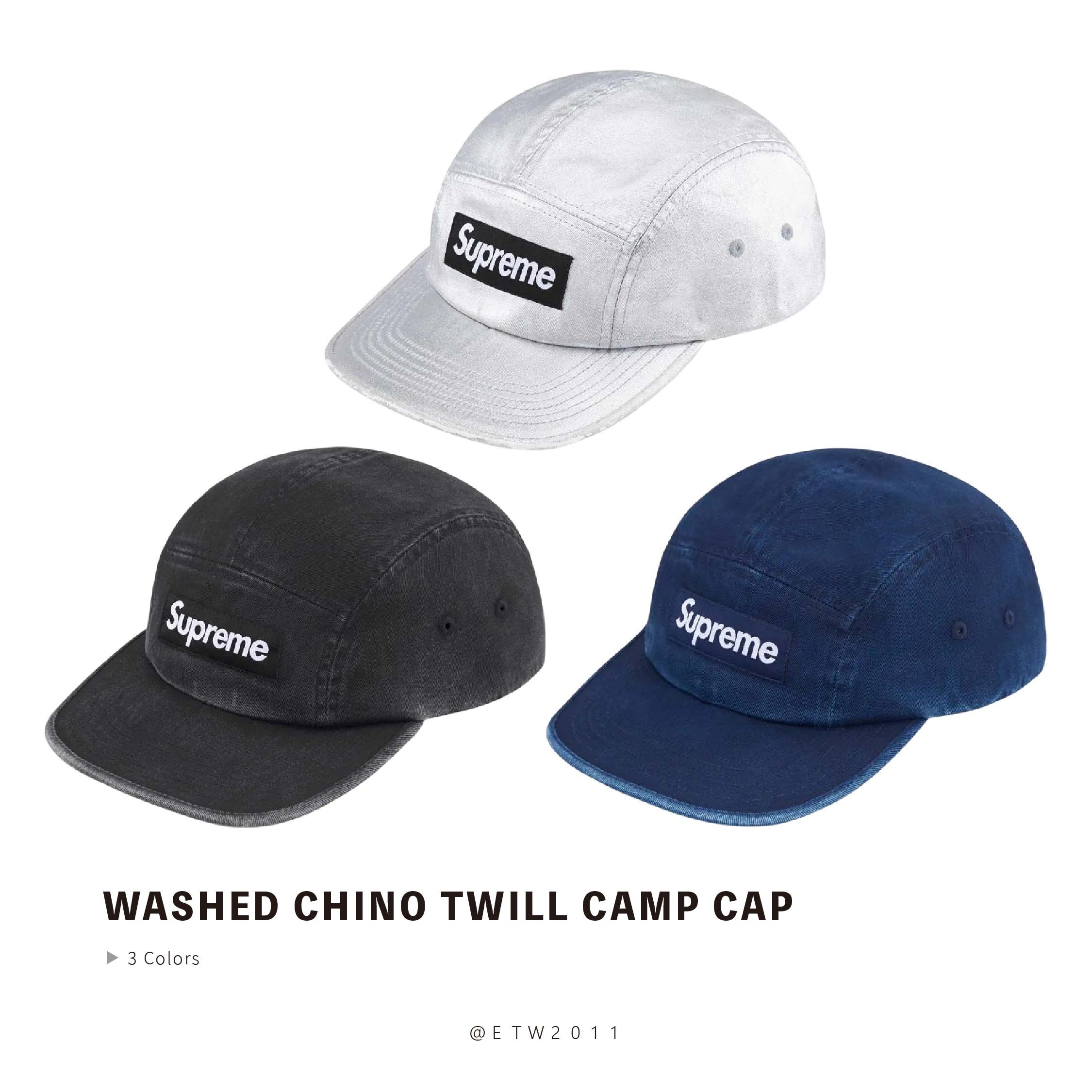 ☆ETW☆【EASY TO WEAR】Supreme 25SS WASHED CHINO TWILL CAMP CAP 五分割 老帽 水洗 皮扣