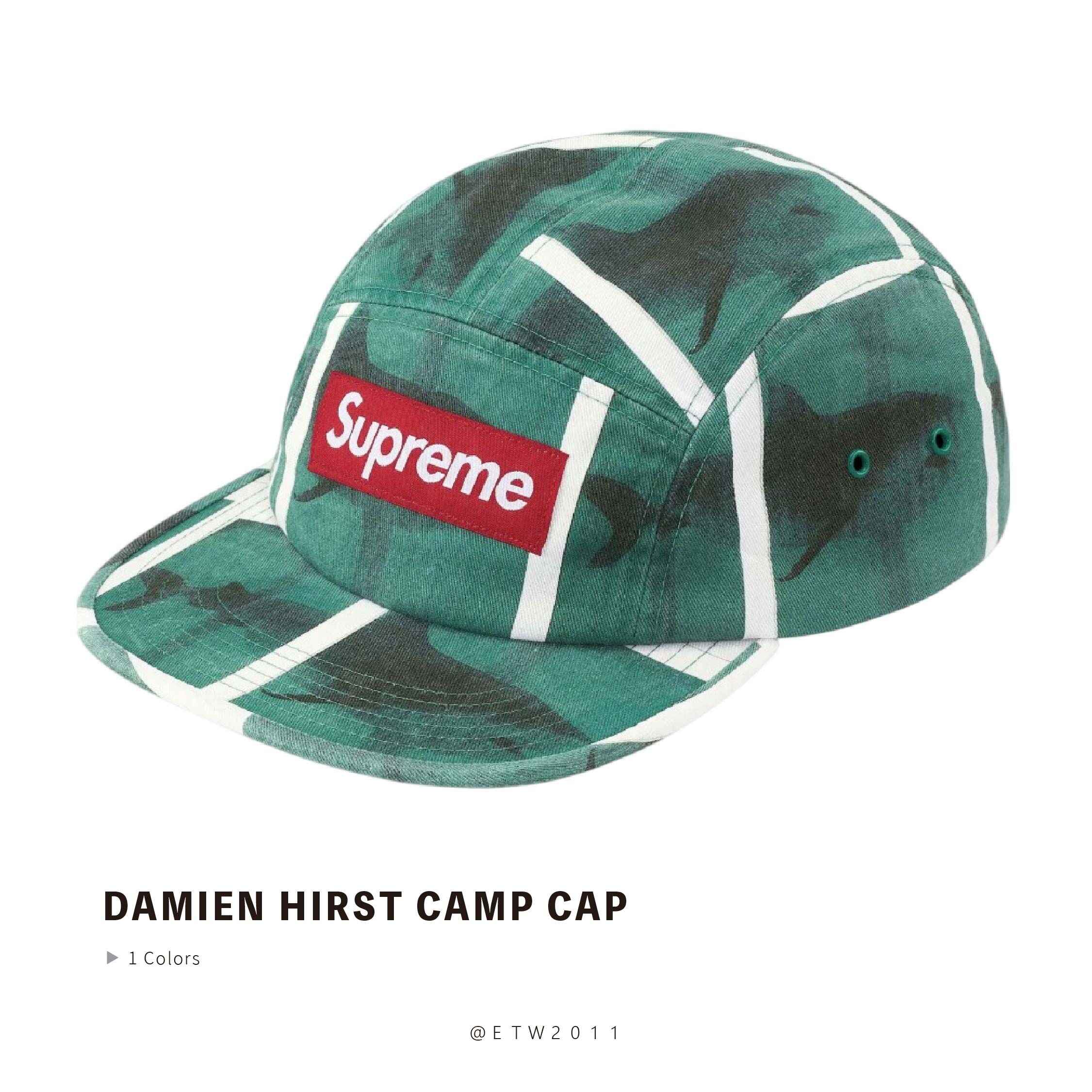 ☆ETW☆【台中店】Supreme Damien Hirst Camp Cap 藝術家黑羊鯊魚五分割帽