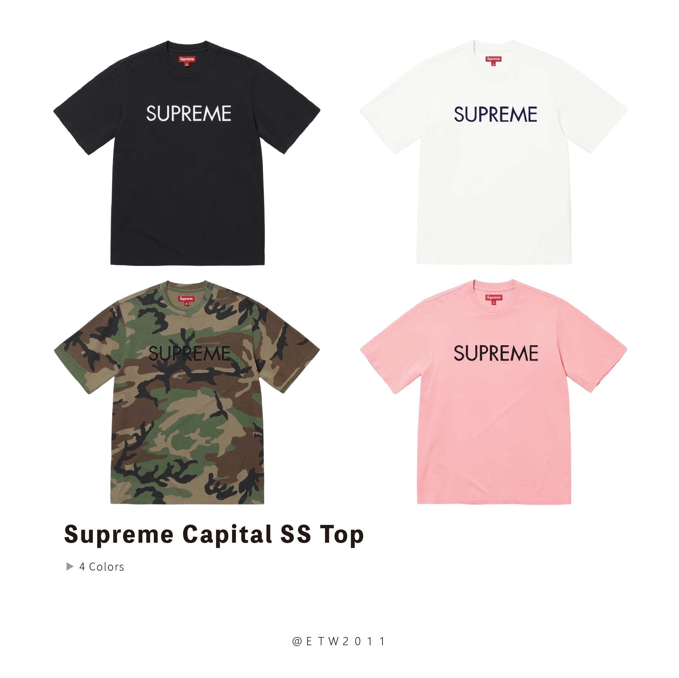 ☆ETW☆【EASY TO WEAR】Supreme 25SS Capital SS Top tee 字體 LOGO 短袖 短TEE 短T