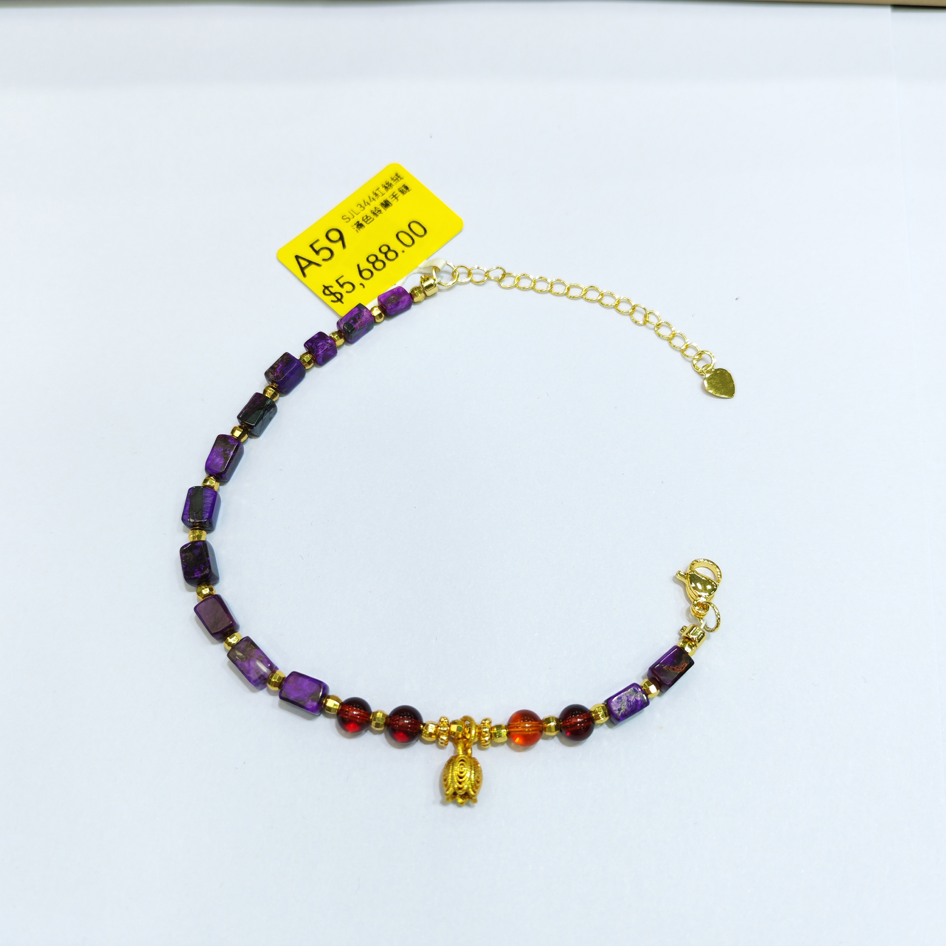 0120GZ59-舒俱來SU-SJL344紅絲絨滿色鈴蘭手鏈（A59）