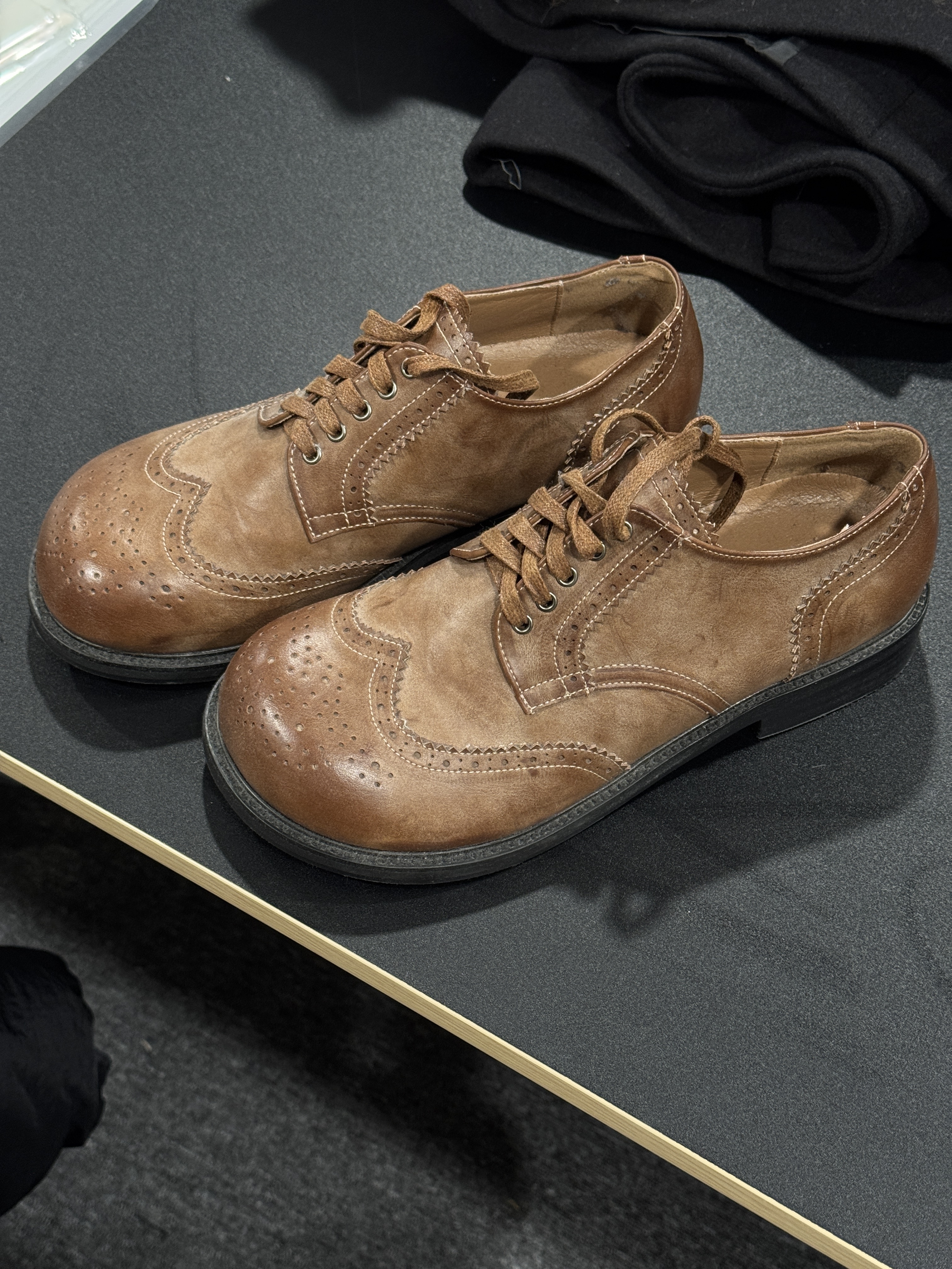 ［拍攝Sample］日落沙丘 中古 個性 大頭 增高 皮鞋