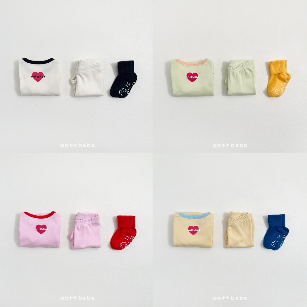 韓國🇰🇷OOTTBEBE 撞色滾邊套裝(XS-XL)